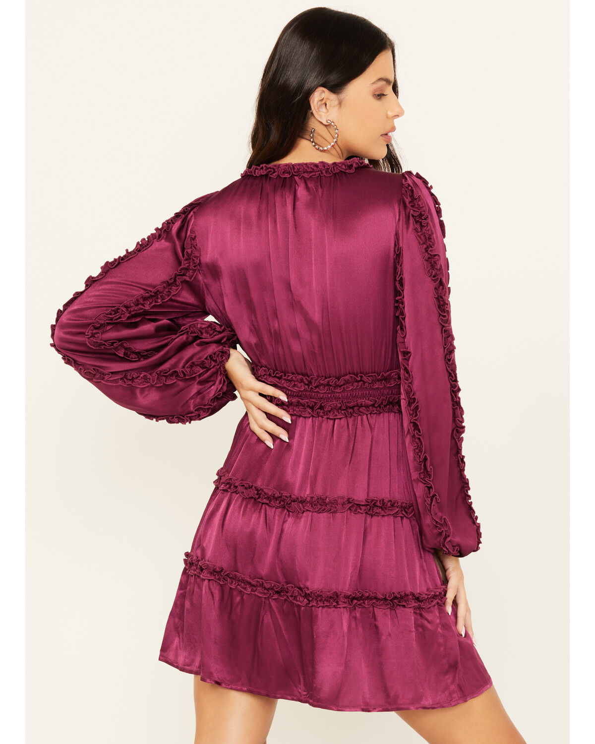 Shyanne Women's Long Sleeve Ruffle Mini Dress