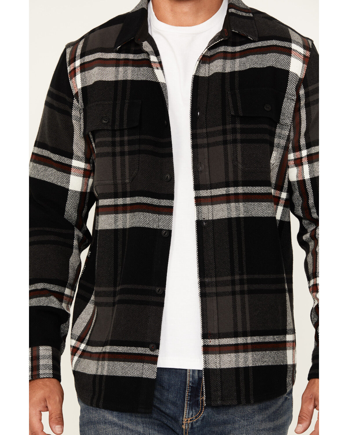 Brothers and Sons Men's Barrell Burley Plaid Print Long Sleeve Button-Down Flannel Shirt
