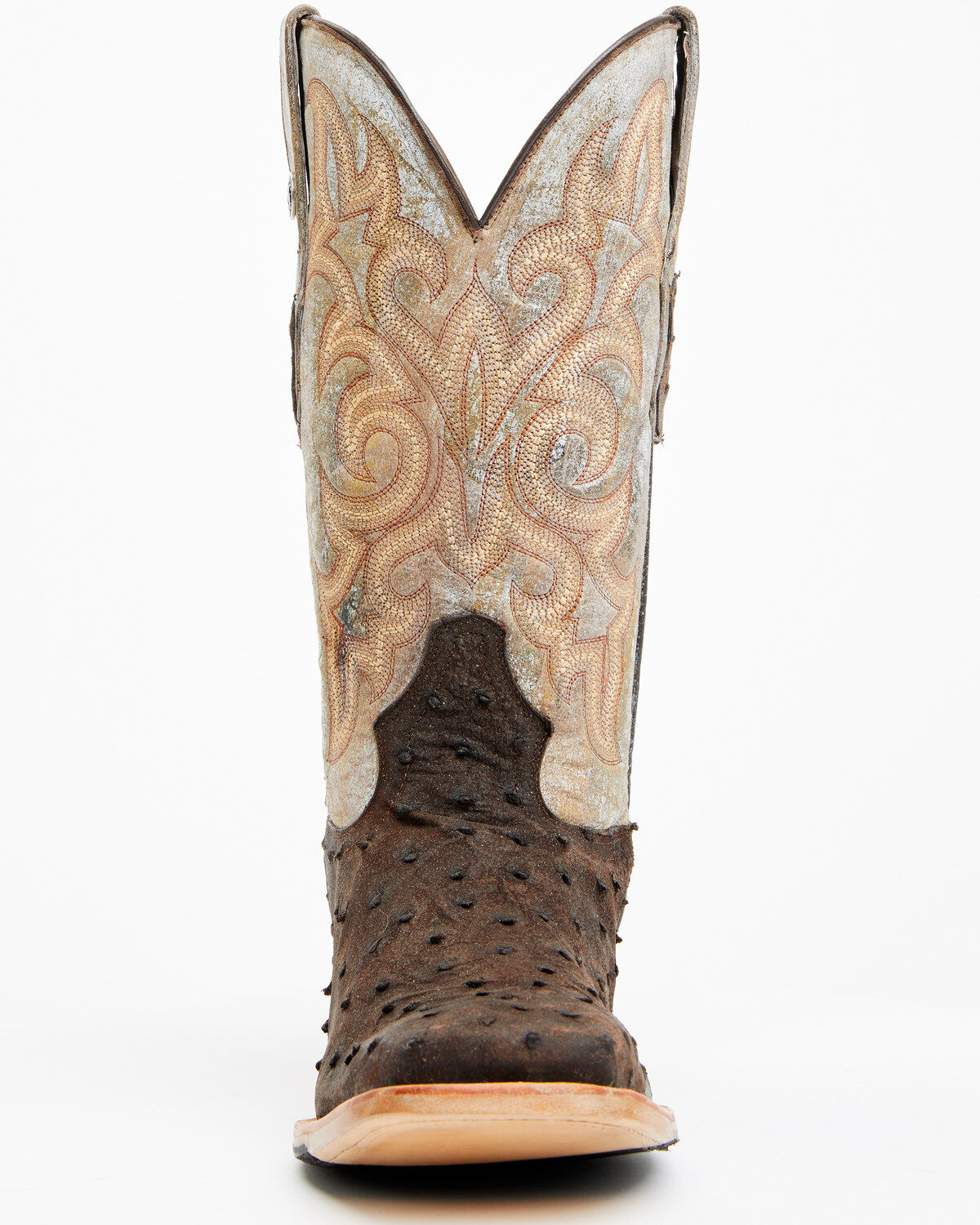 Tanner Mark Men's Exotic Full Quill Ostrich Western Boots - Broad Square Toe