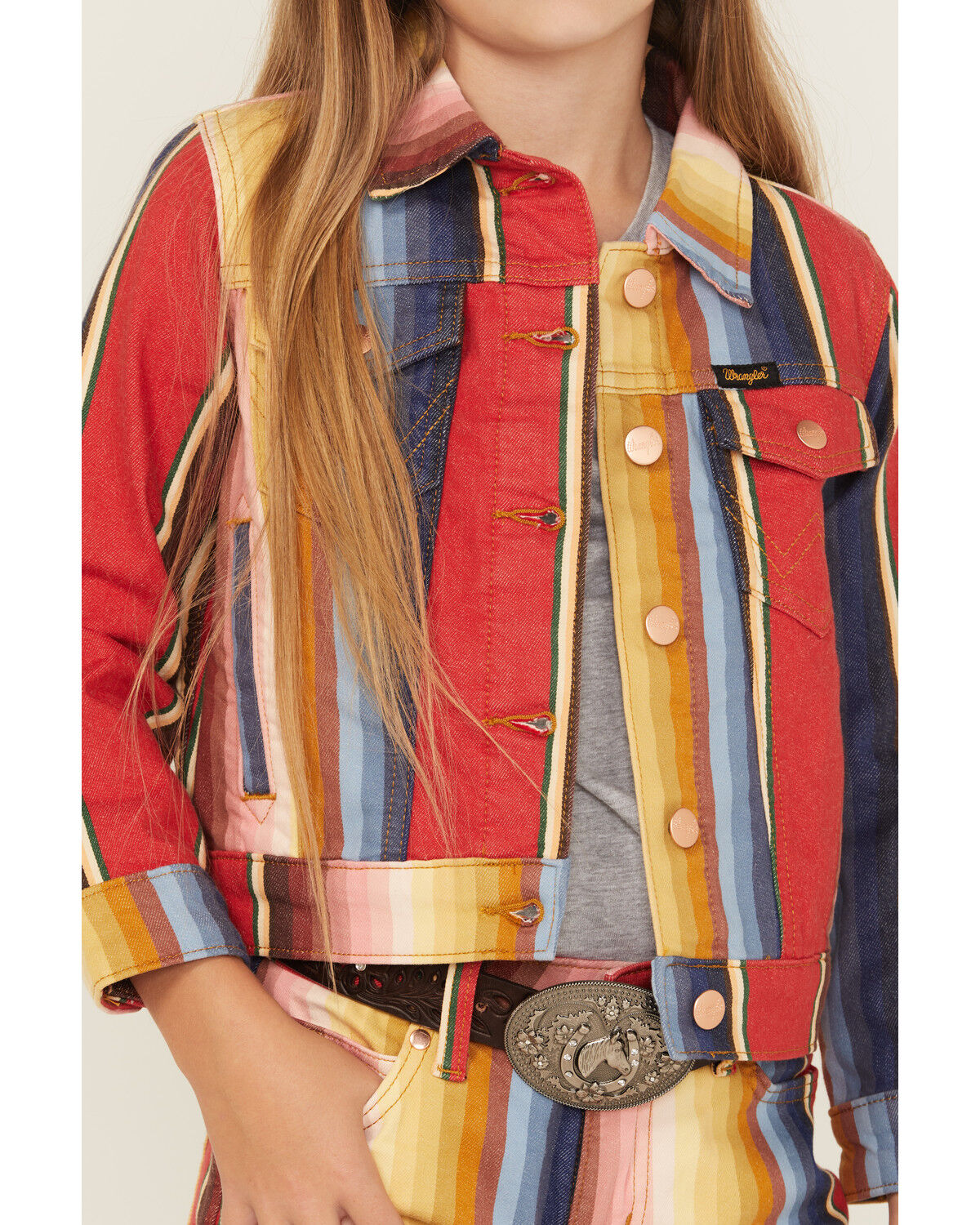 Wrangler X Lainey Wilson Girls' Rodeo Striped Trucker Jacket