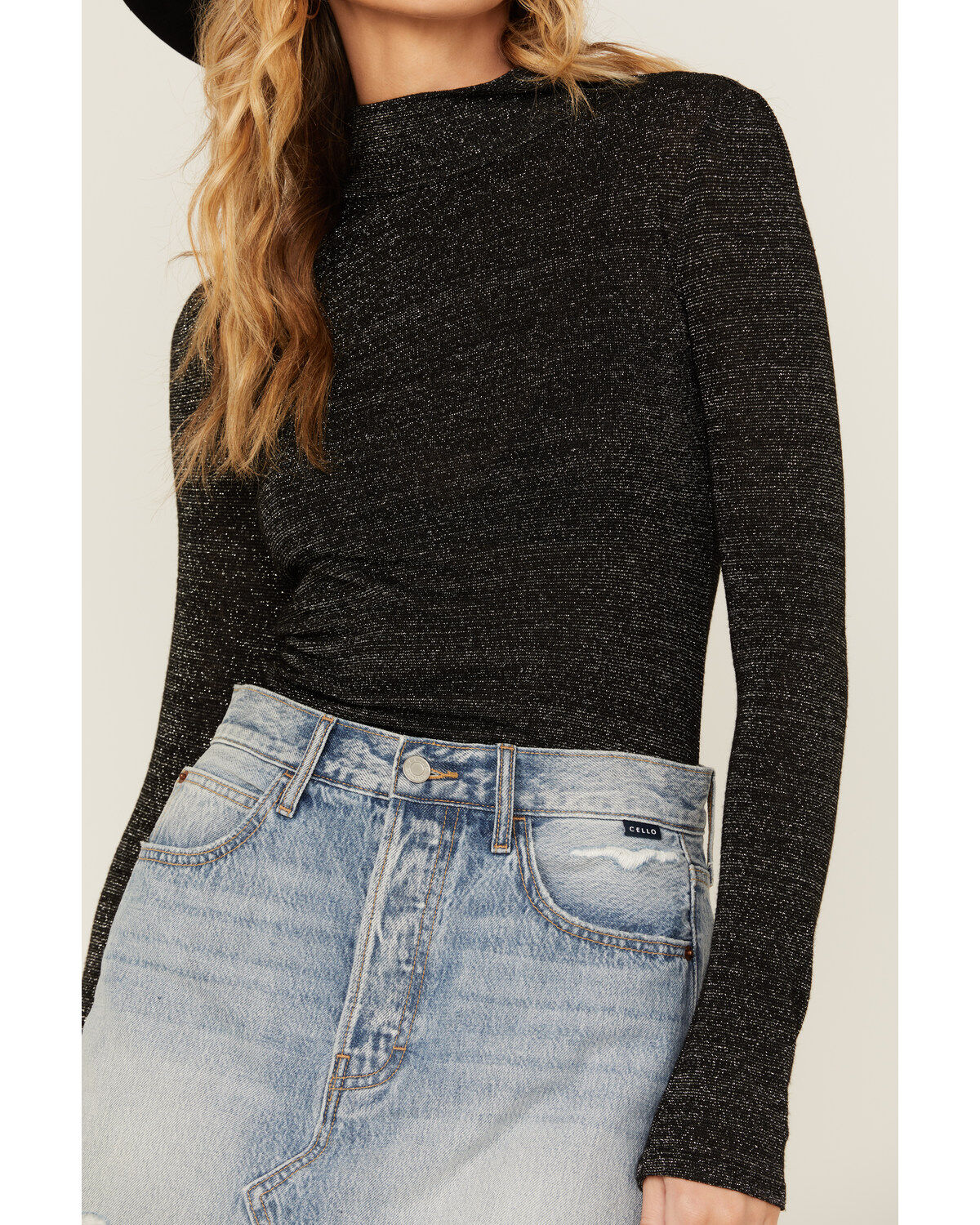 Rock & Roll Denim Women's Lurex Long Sleeve Top