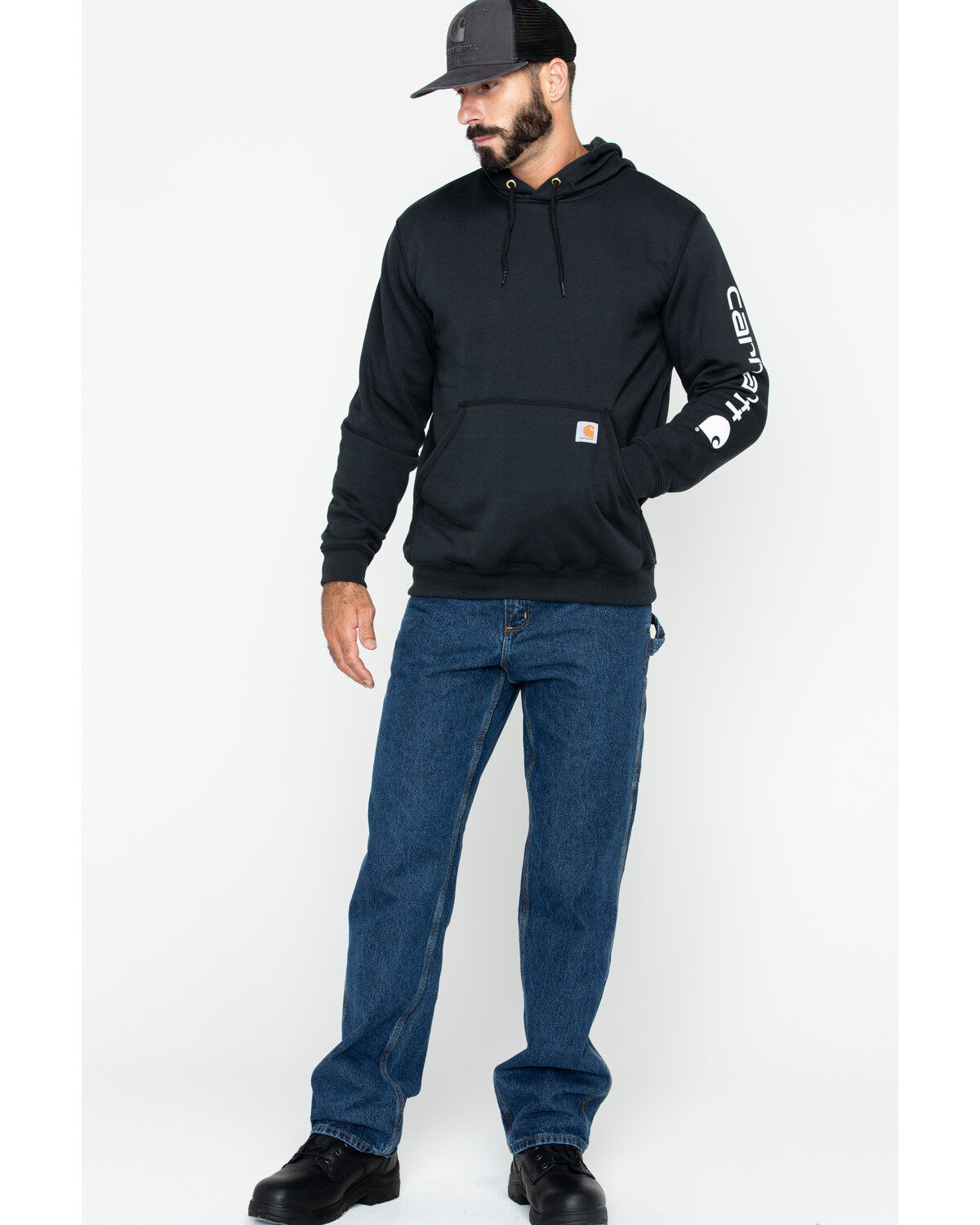 Carhartt Men's Hooded Logo-Sleeve Sweatshirt