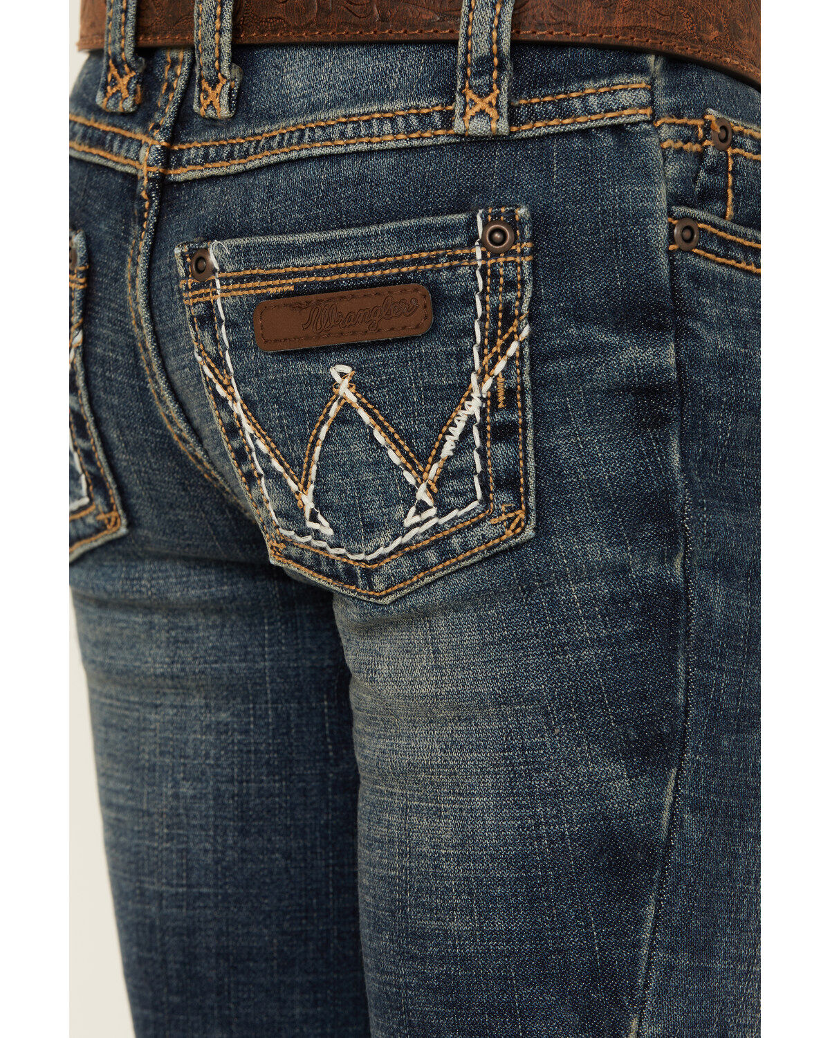 Wrangler Girls' Multi Stitch Bootcut Slim Fit Jeans