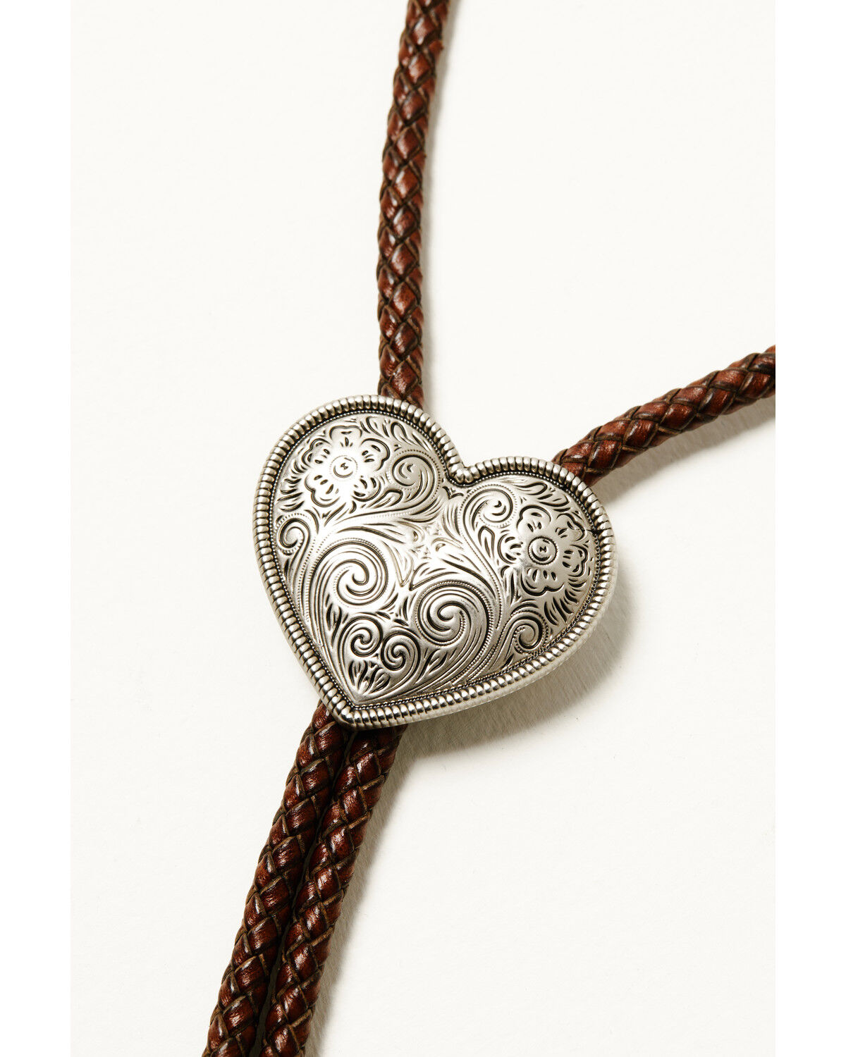 Shyanne Women's Strawberry Skies Braided Heart Bolo Tie
