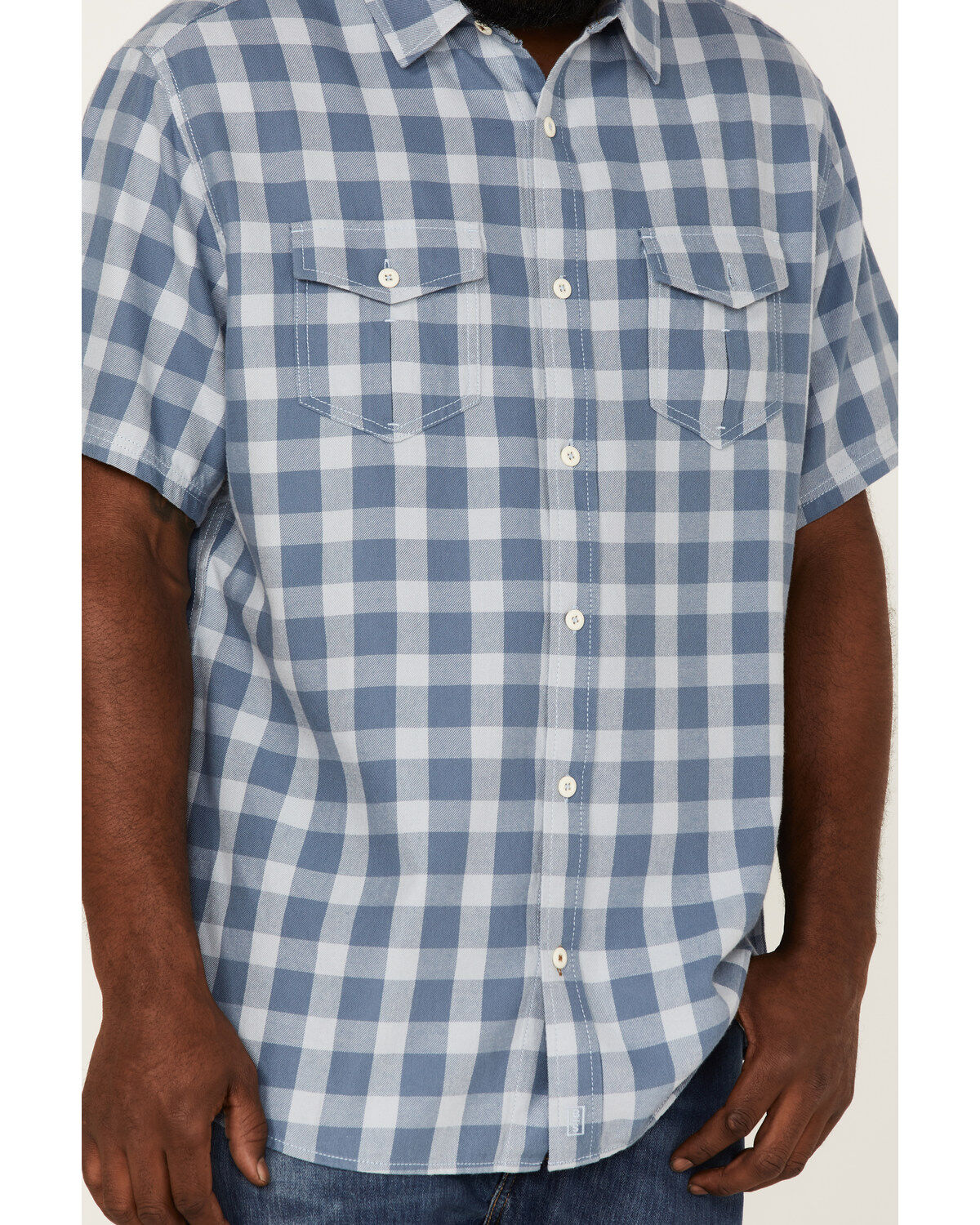 Brothers and Sons Men's Buffalo Check Plaid Short Sleeve Button Down Western Shirt