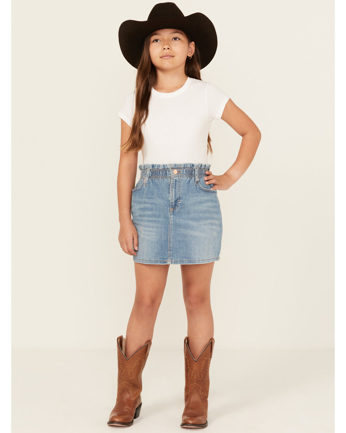 Wrangler Girls' Light Wash Denim Skirt