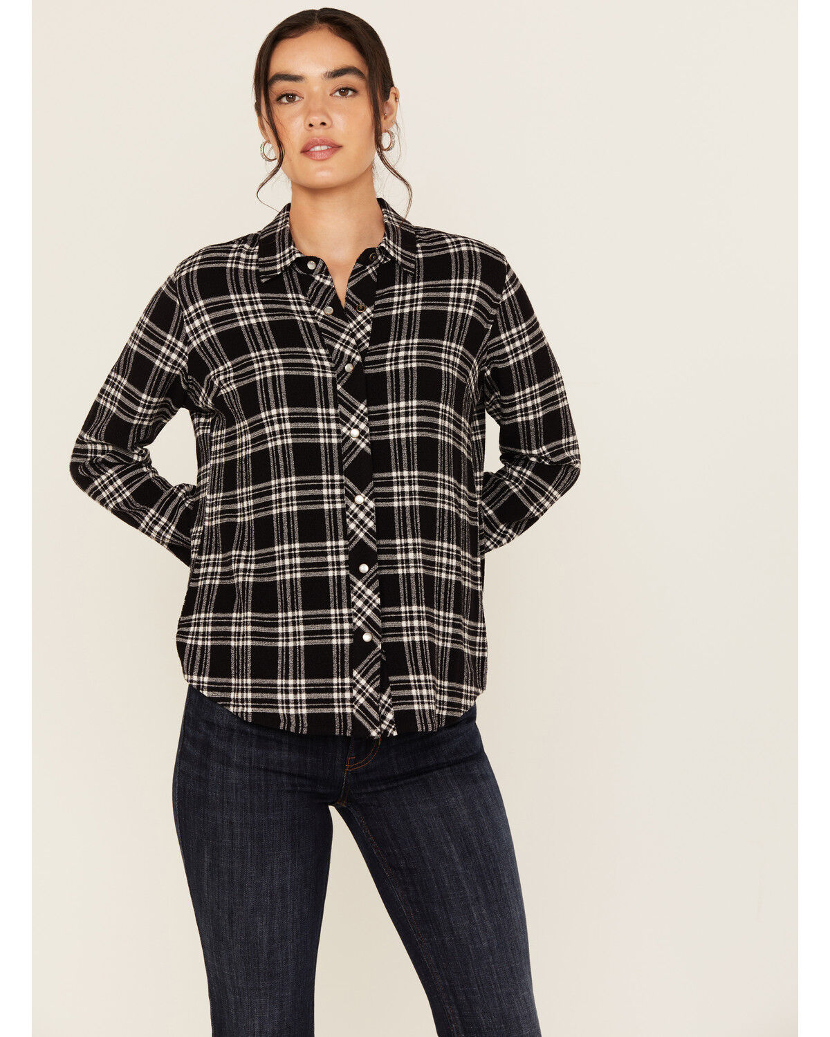 Idyllwind Women's Featherlight Plaid Print Long Sleeve Pearl Snap Western Shirt