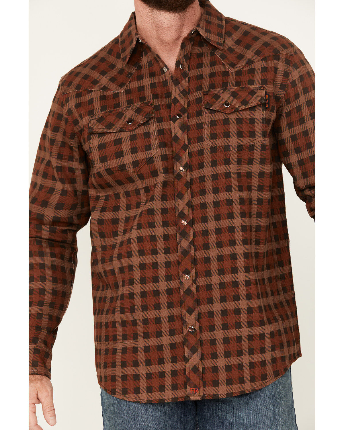 Cody James Men's FR Plaid Print Long Sleeve Snap Western Work Shirt