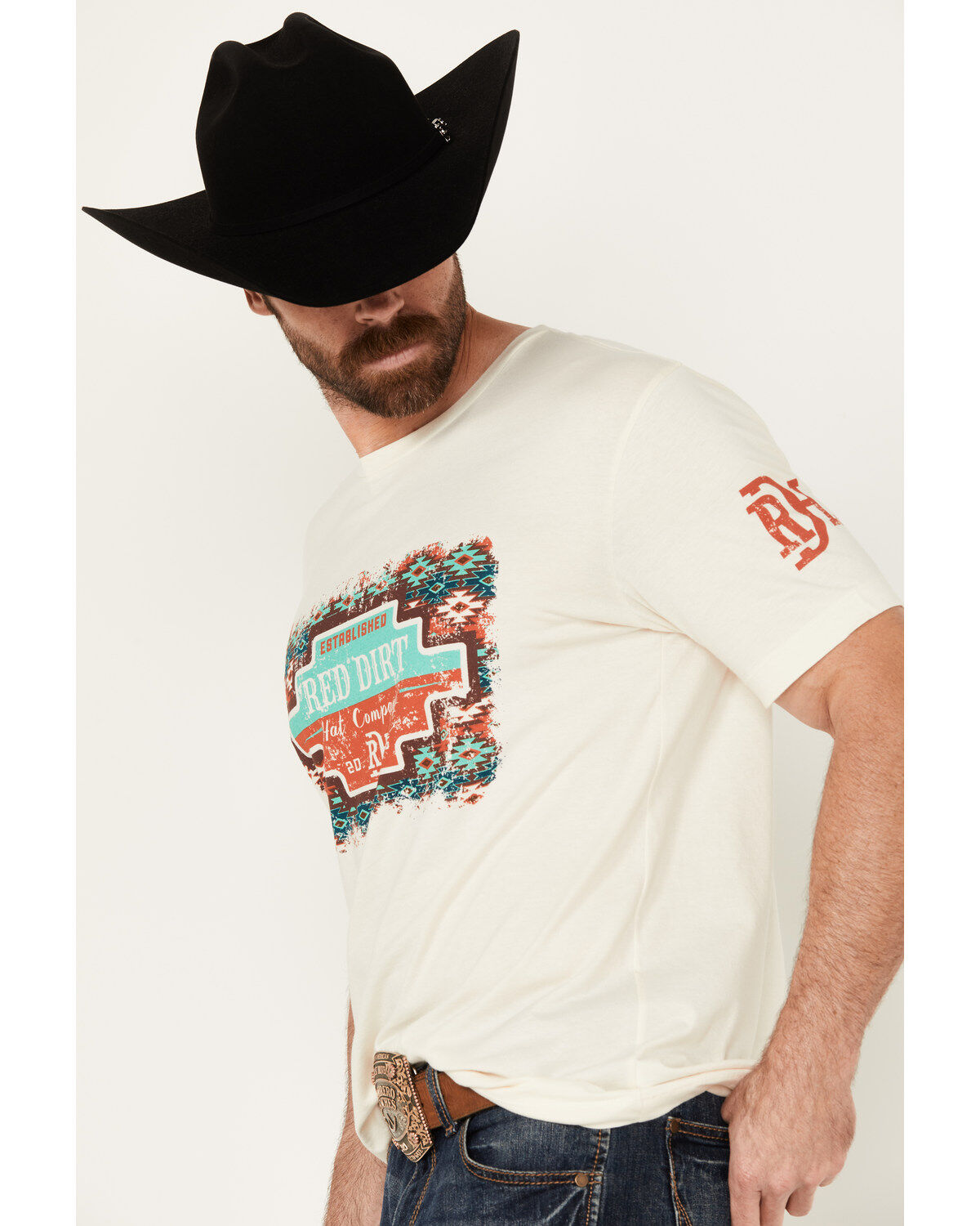 Red Dirt Hat Men's Taco Shop Southwestern Print Logo Short Sleeve Graphic T-Shirt