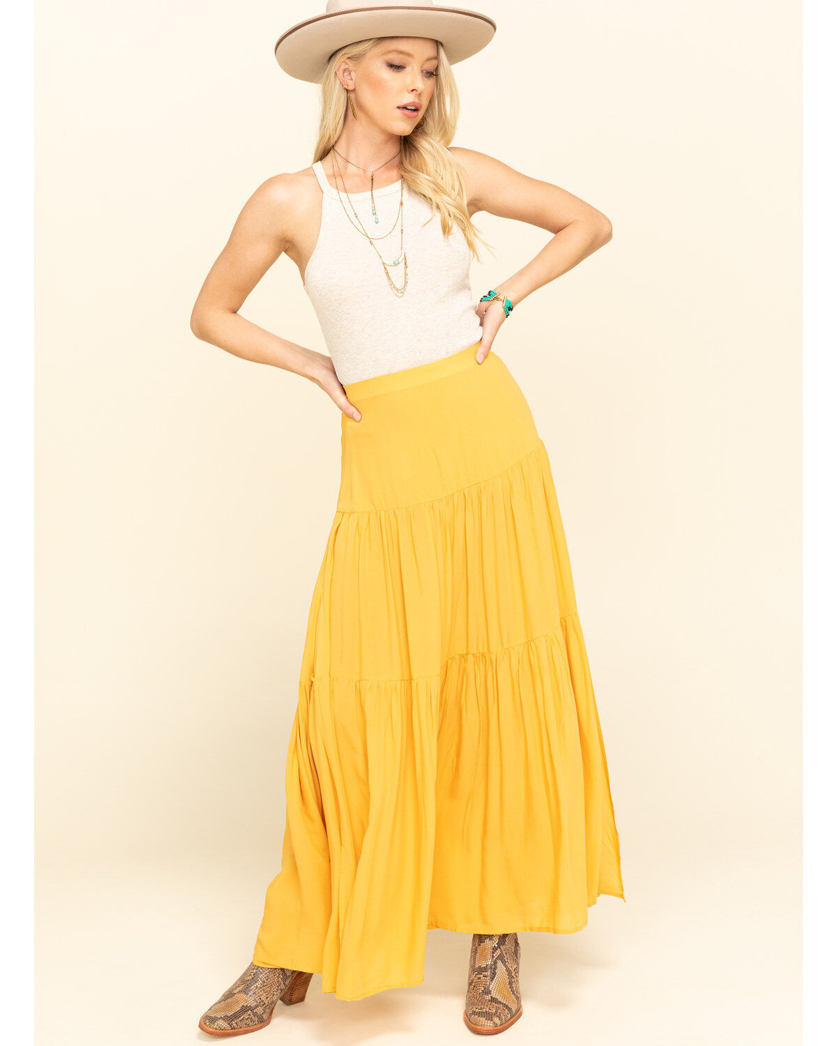 Shyanne Women's Heather High Neck Tank Top