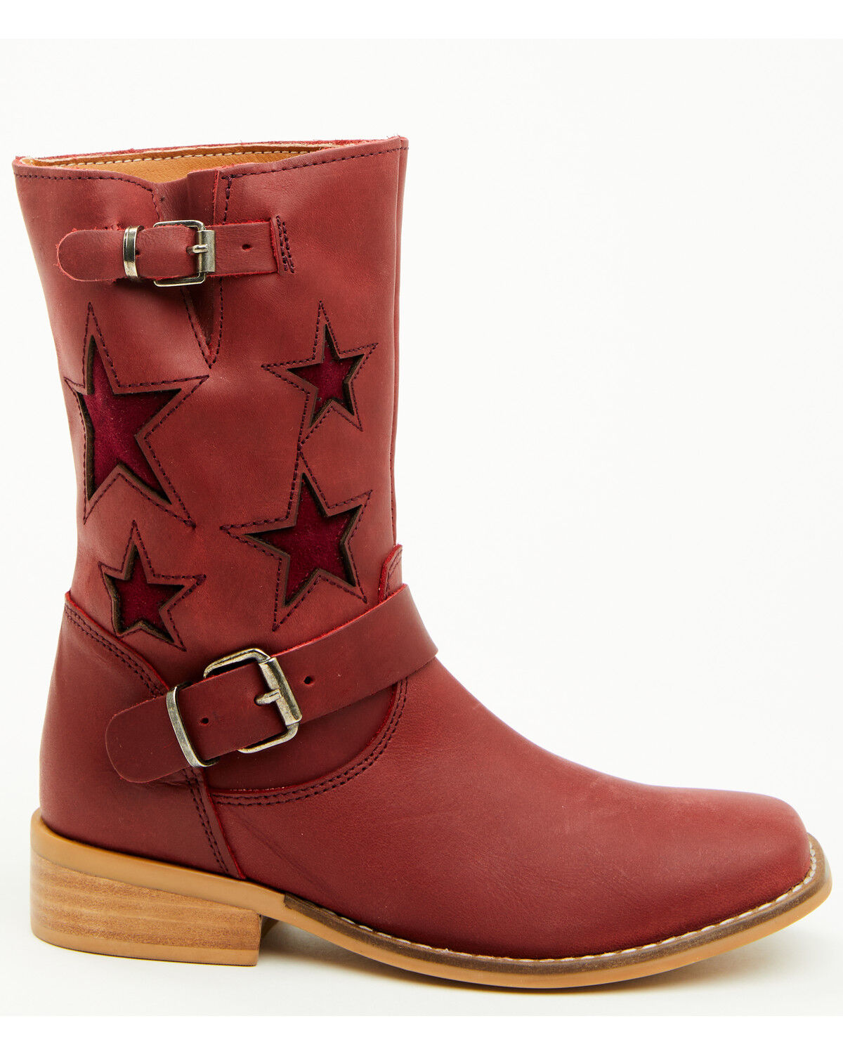 Dingo Girls' Blacklist Star Inlay Harness Boots - Square Toe