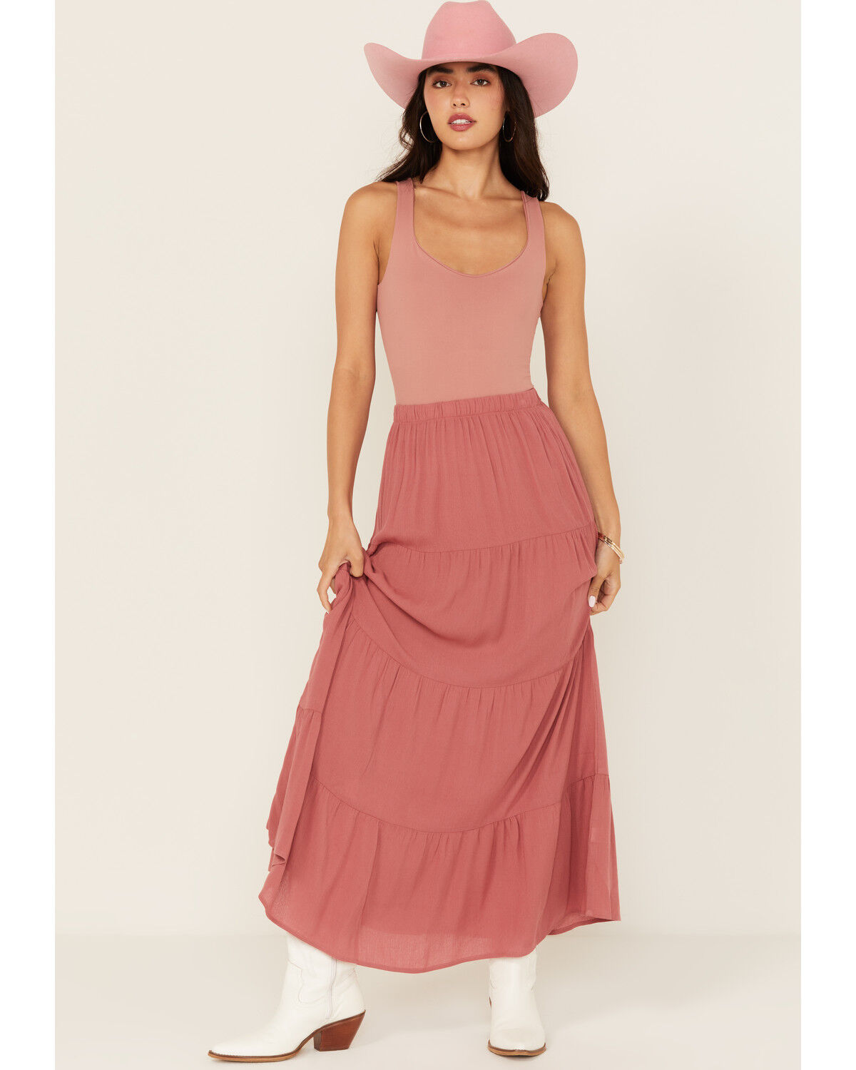 Originality Women's Tiered Maxi Skirt