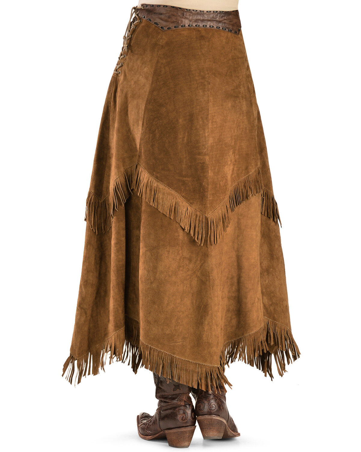Kobler Leather Women's Nancy Leather Fringe Skirt