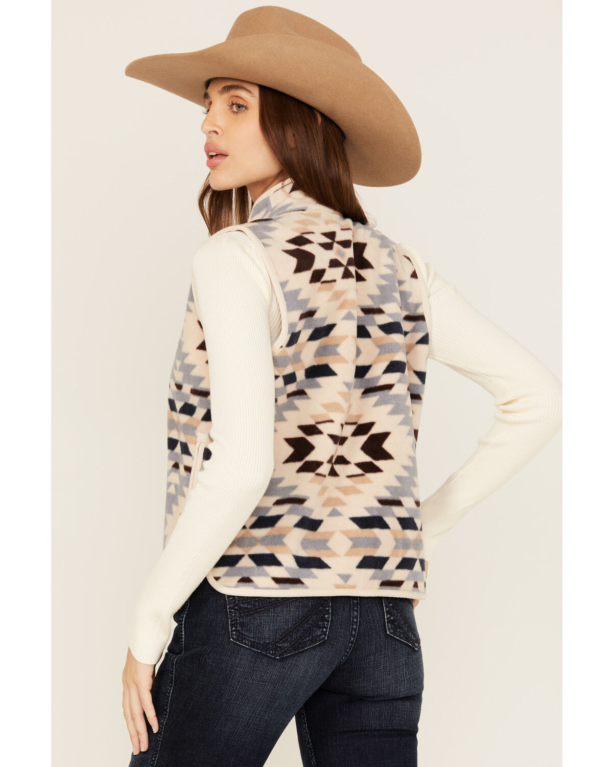 Shyanne Women's Southwestern Print Polar Fleece Vest