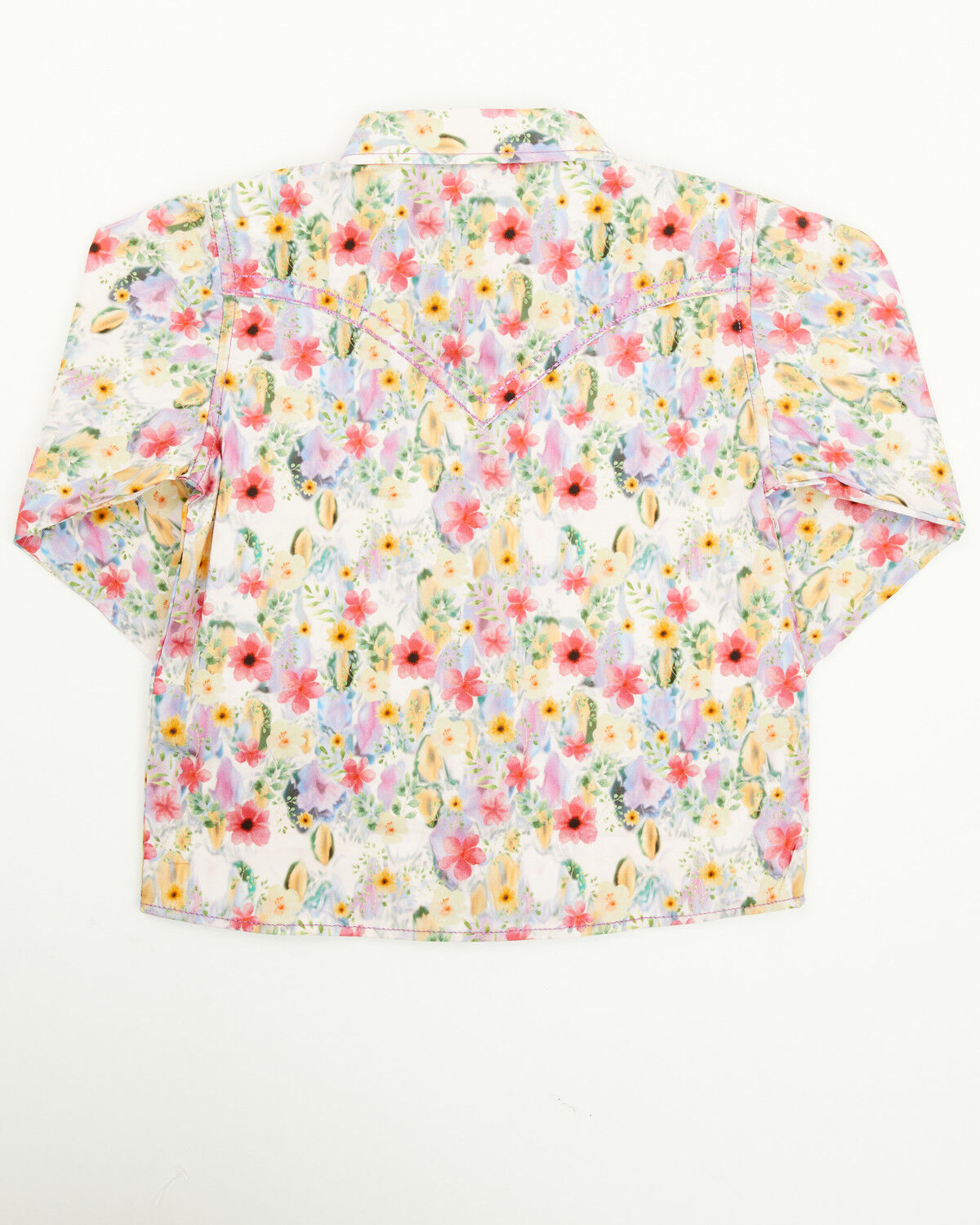 Cowboy Hardware Toddler Girls' Floral Print Long Sleeve Rhinestone Snap Stretch Western Shirt