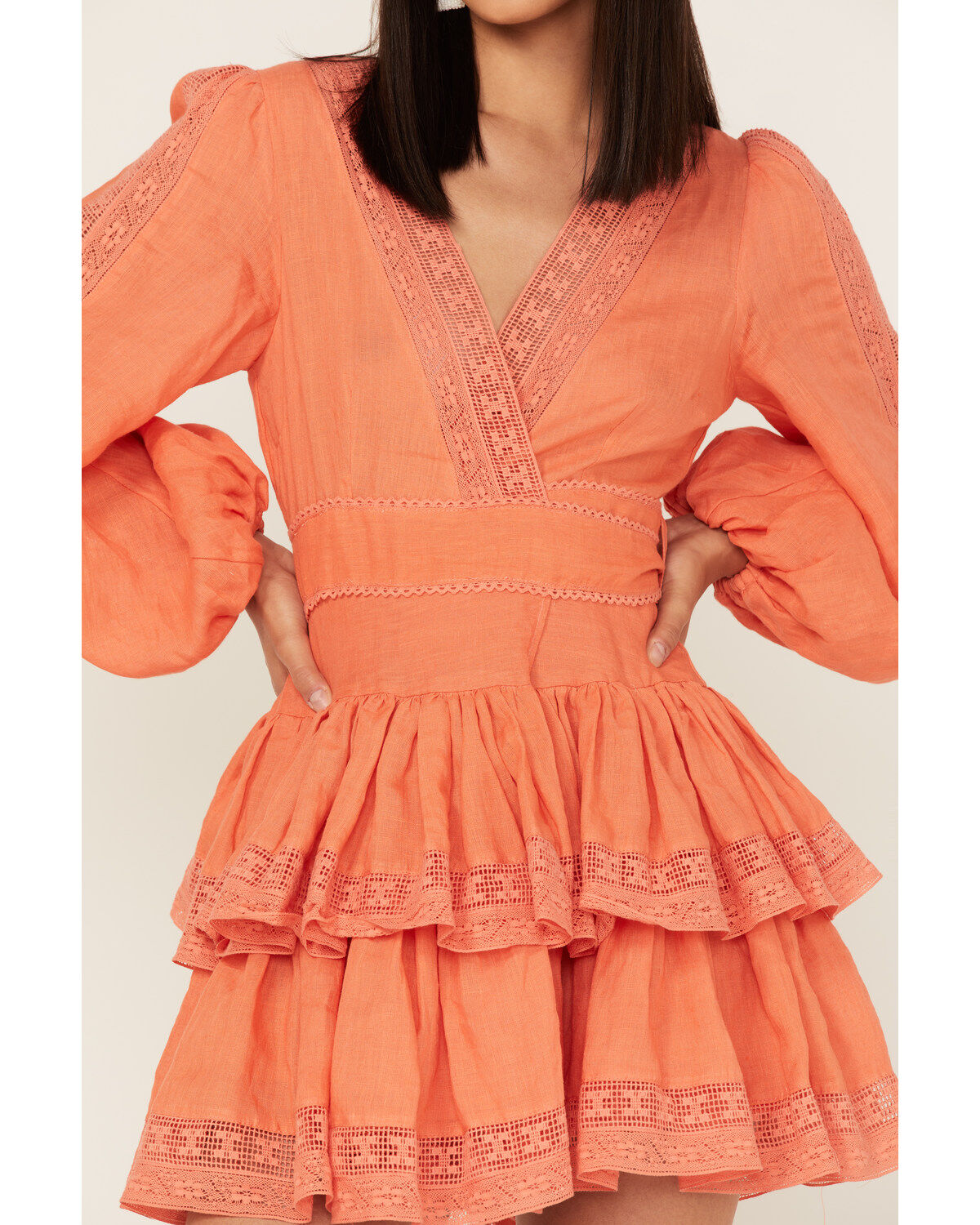 Maia Bergman Women's Mika Lace Tiered Mini Dress