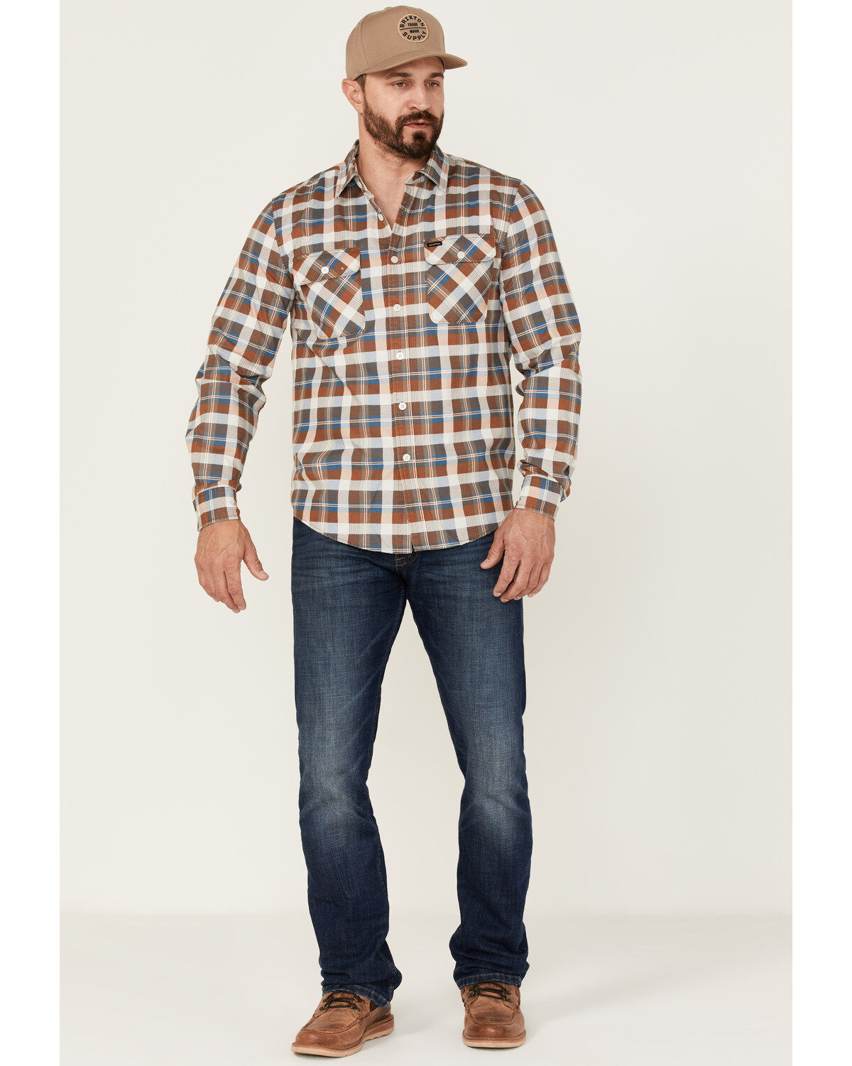 Brixton Men's Bowery Summer Weight Plaid Button-Down Western Shirt