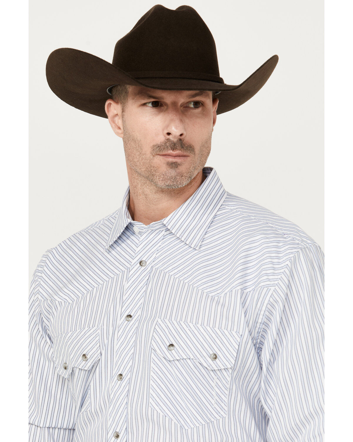 Resistol Men's Merritt Striped Print Long Sleeve Snap Western Shirt