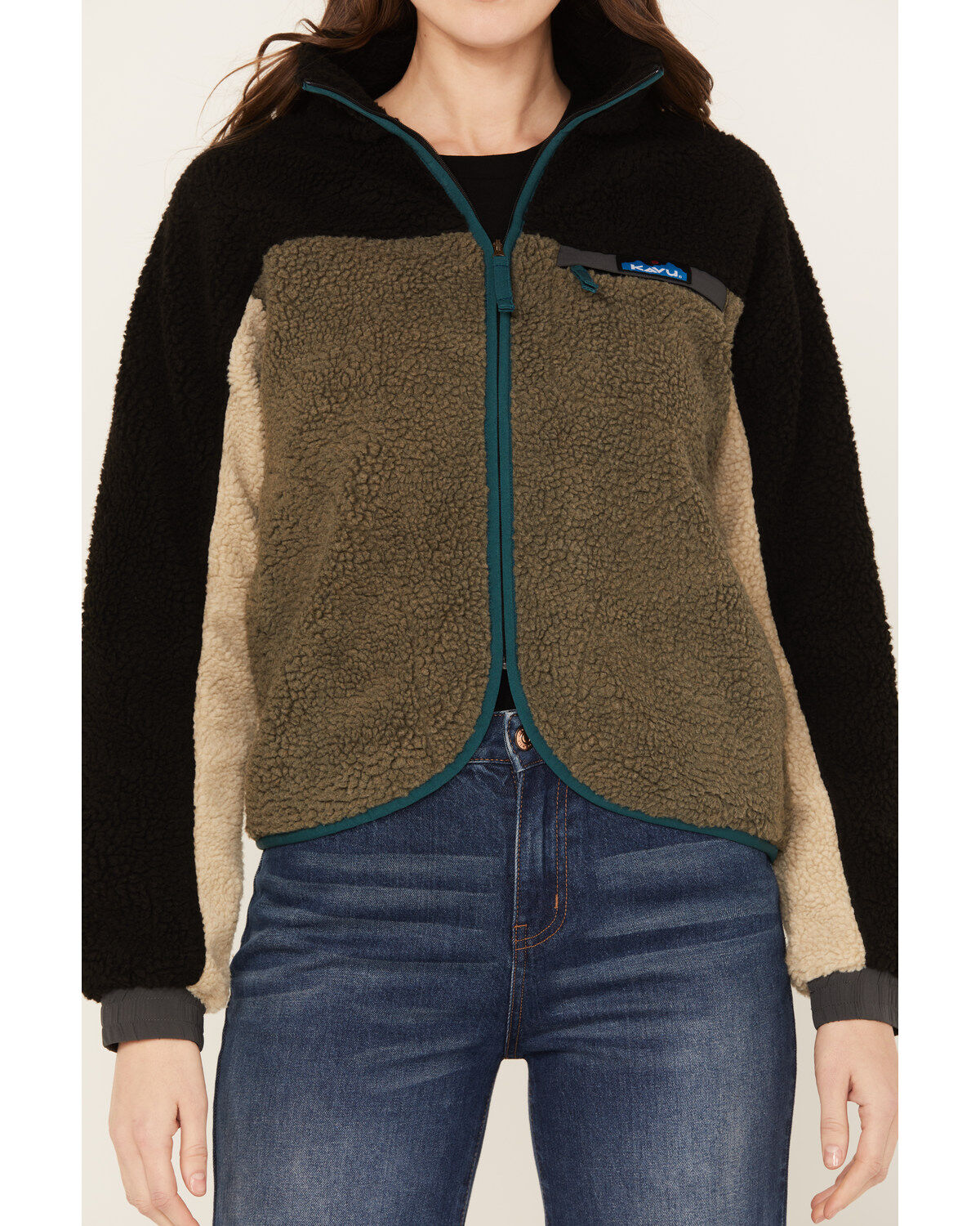 Kavu Women's Pinesdale Shadow Pine Sherpa Fleece Jacket