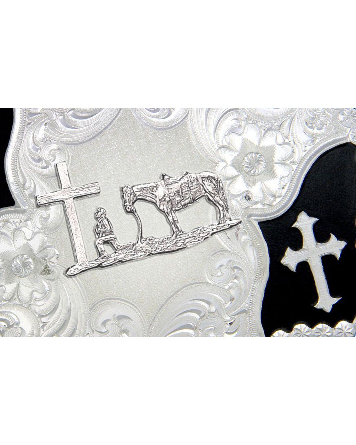 Montana Silversmiths Cross and Christian Cowboy Belt Buckle
