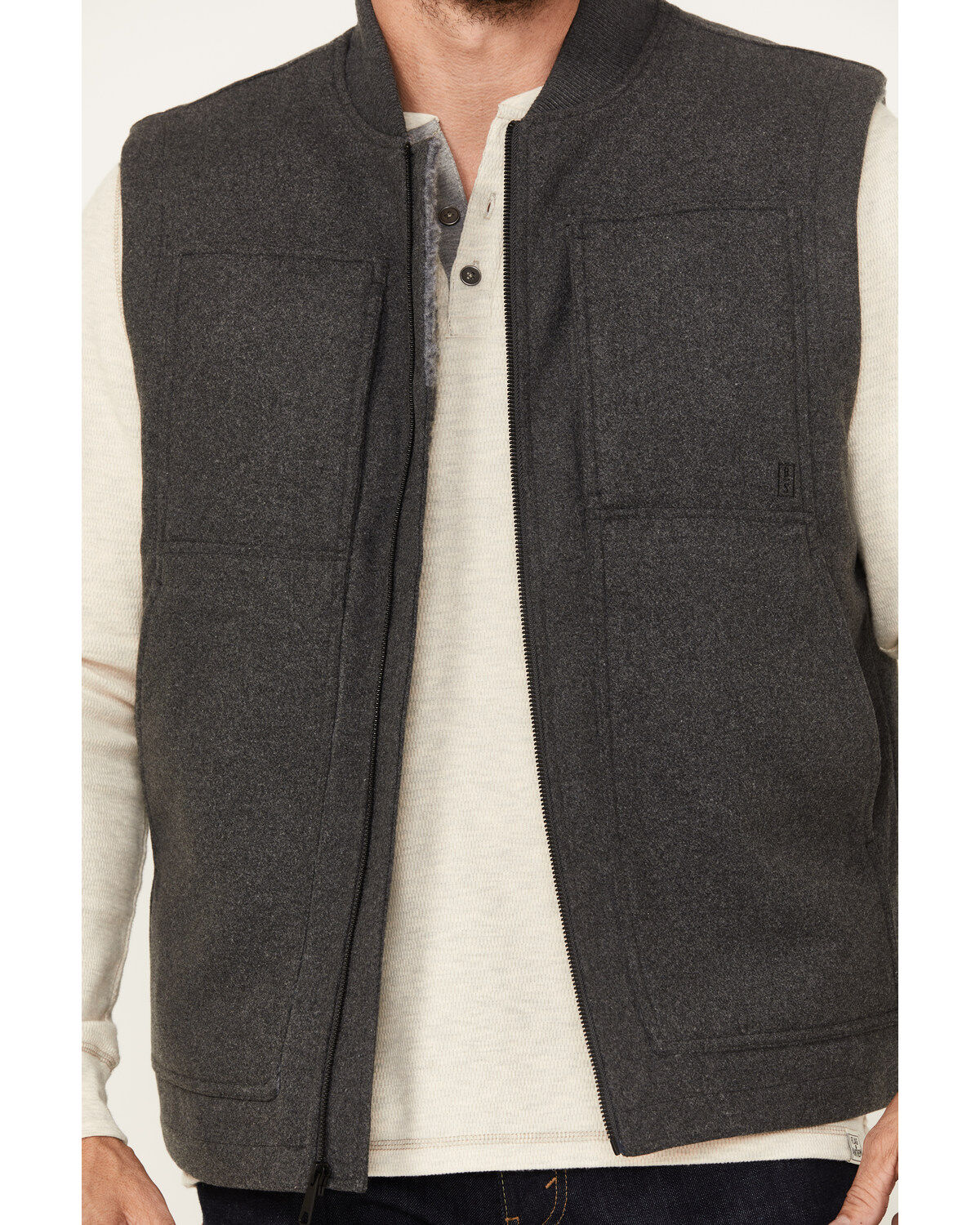 Brothers and Sons Men's Buffalo Check Wool Zip Vest