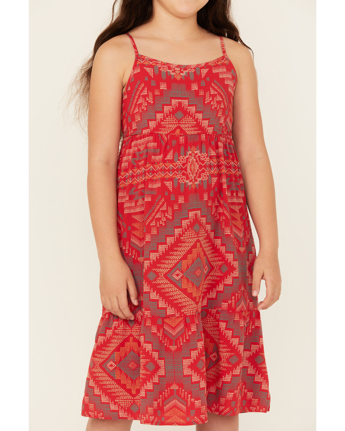 Wrangler Girls' Southwestern Print Sleeveless Maxi Dress