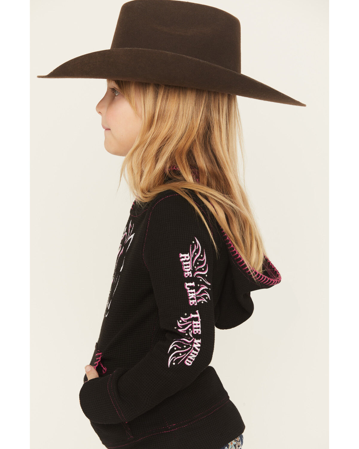 Cowgirl Hardware Girls' Blaze Horse Thermal Hoodie