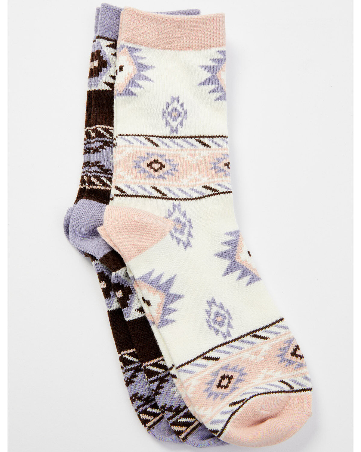 Shyanne Women's Wisteria Southwestern Print Crew Socks - 2 Pack