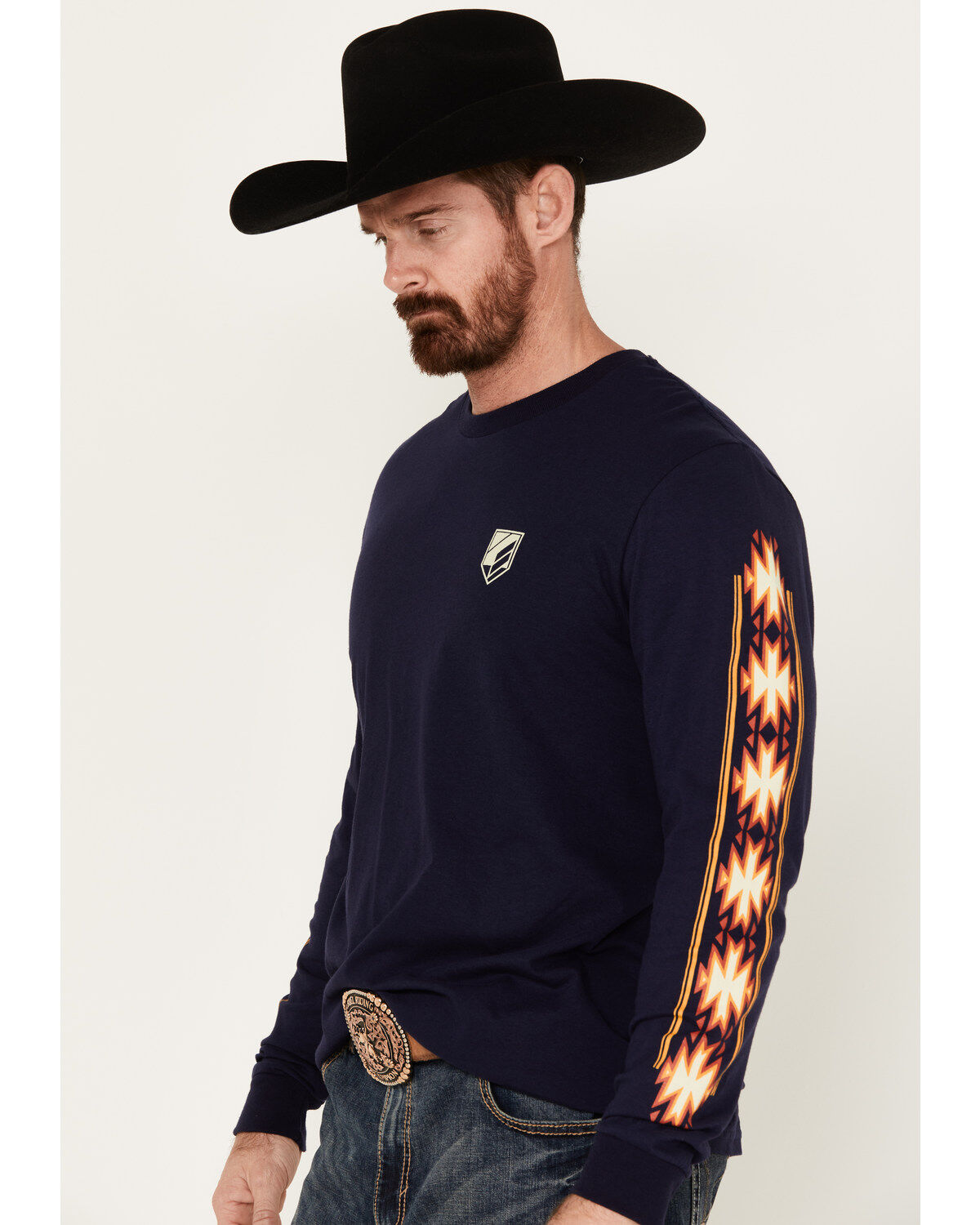 RANK 45® Men's Southwestern Print Long Sleeve Graphic T-Shirt