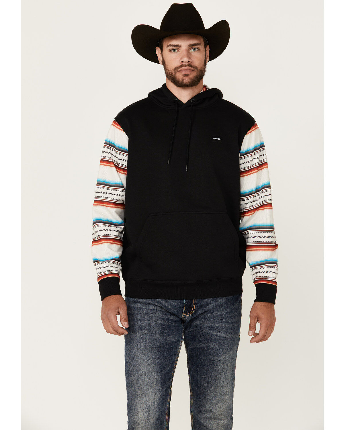 Hooey Men's Legendary Serape Sleeve Hooded Sweatshirt