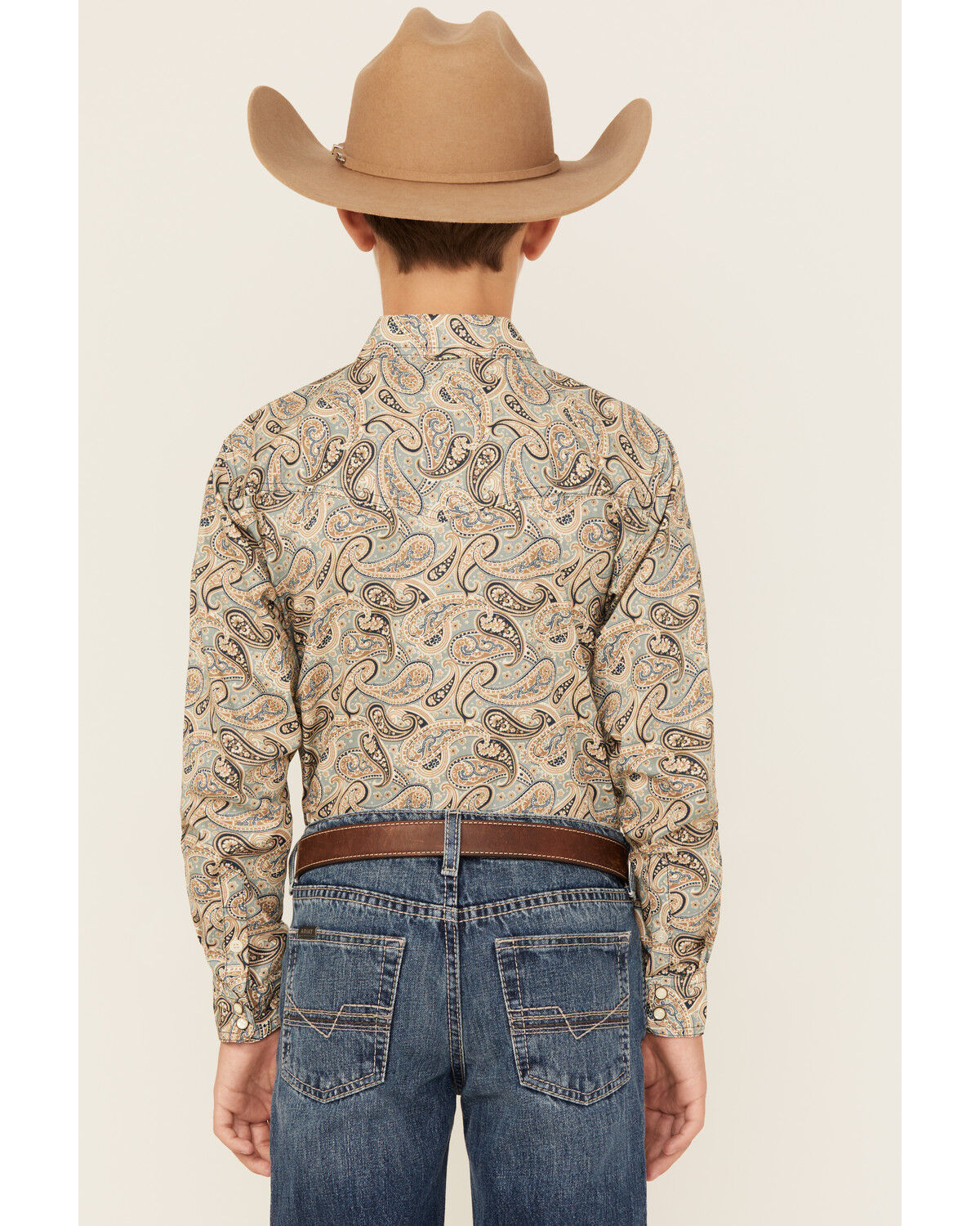 Cinch Boys' Paisley Print Long Sleeve Snap Western Shirt