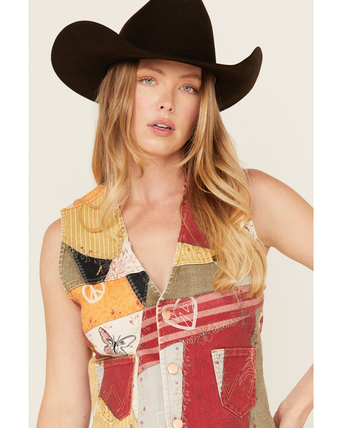 Wrangler X Lainey Wilson Women's Mixed Patchwork Vest
