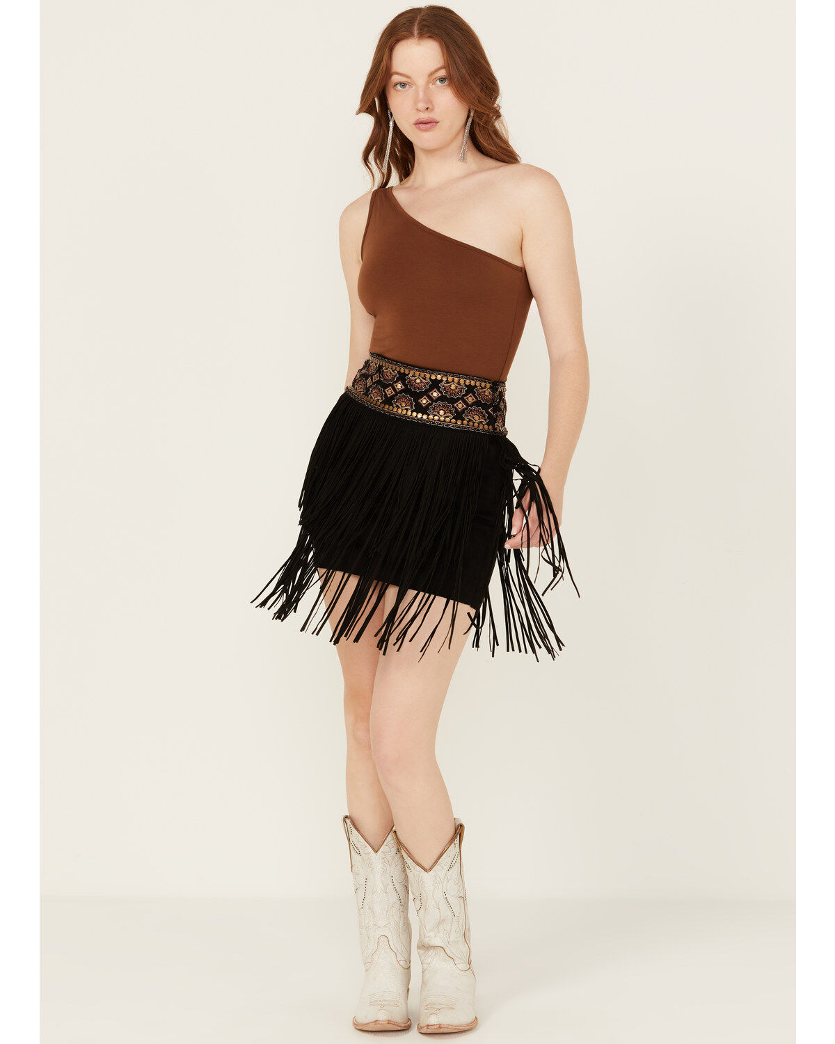 Shyanne Women's Decorated Waist Fringe Skirt