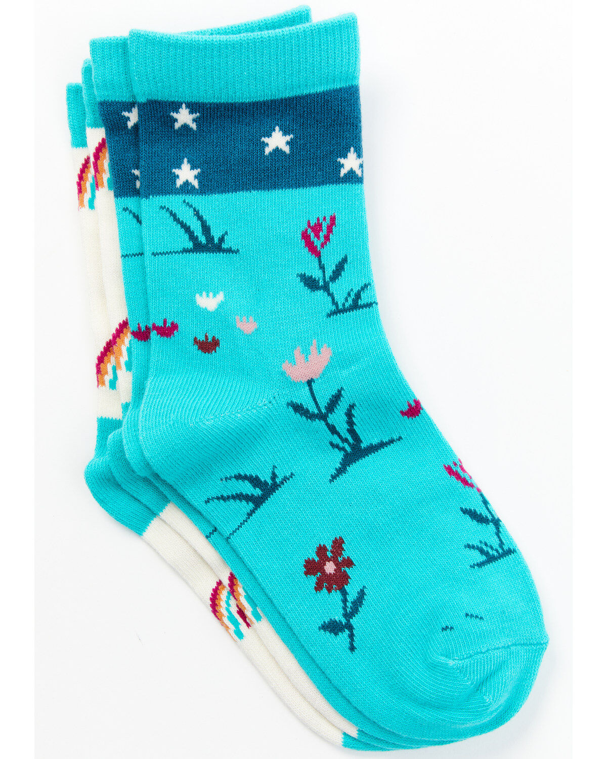 Shyanne Girls' Rainbow 2-Pack Crew Socks