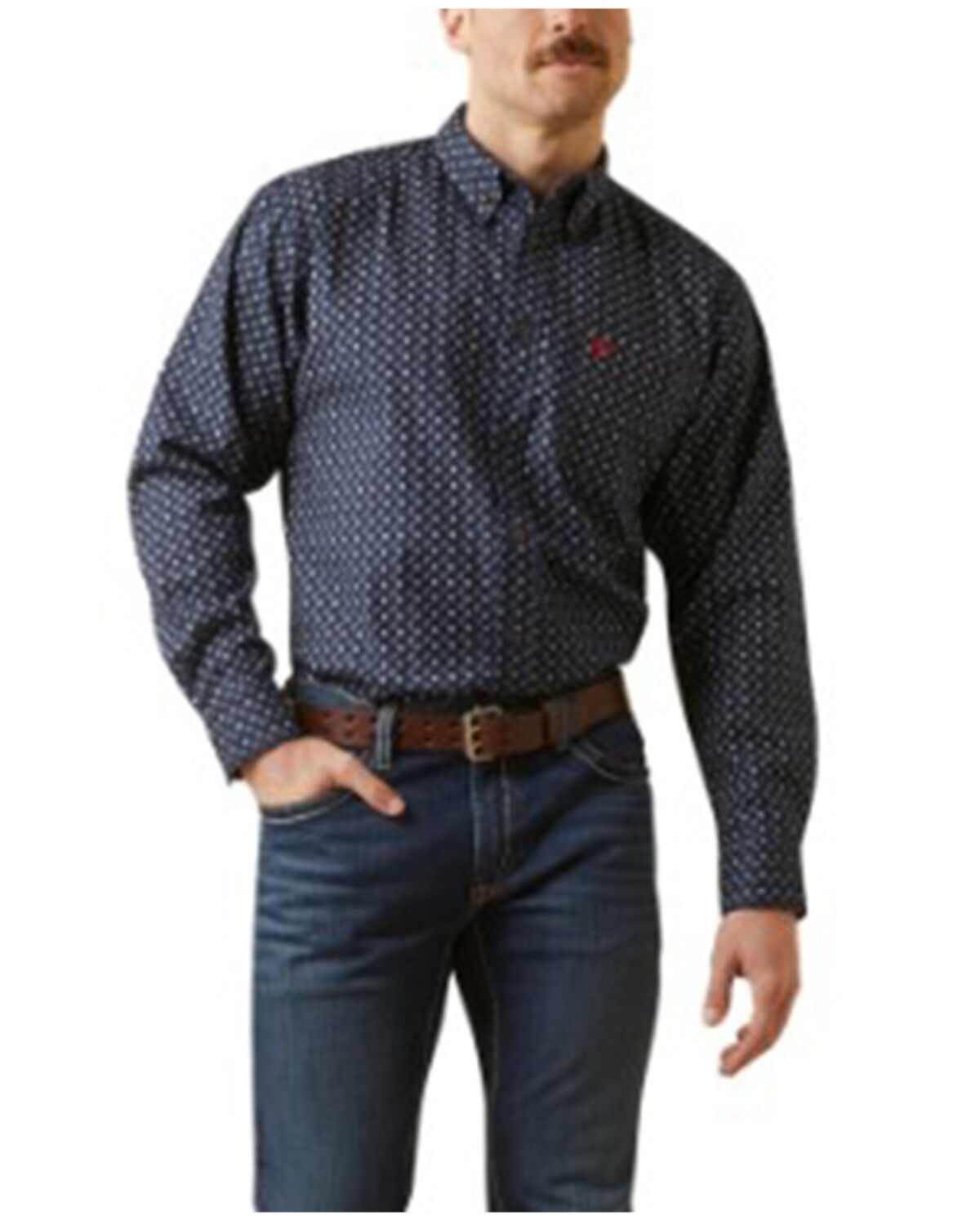 Ariat Men's FR Wales Printed Long Sleeve Button-Down Stretch Work Shirt
