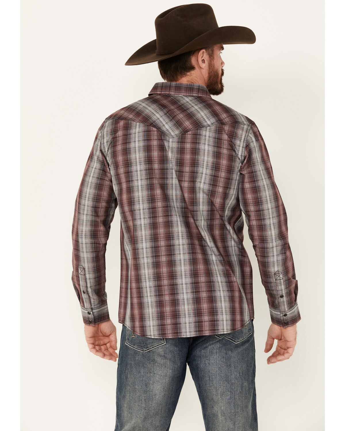 Moonshine Spirit Men's Ricochet Plaid Print Long Sleeve Snap Western Shirt