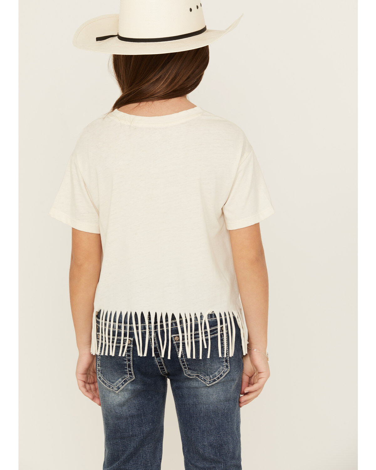 Shyanne Girls' Running Horse Fringe Short Sleeve Tee