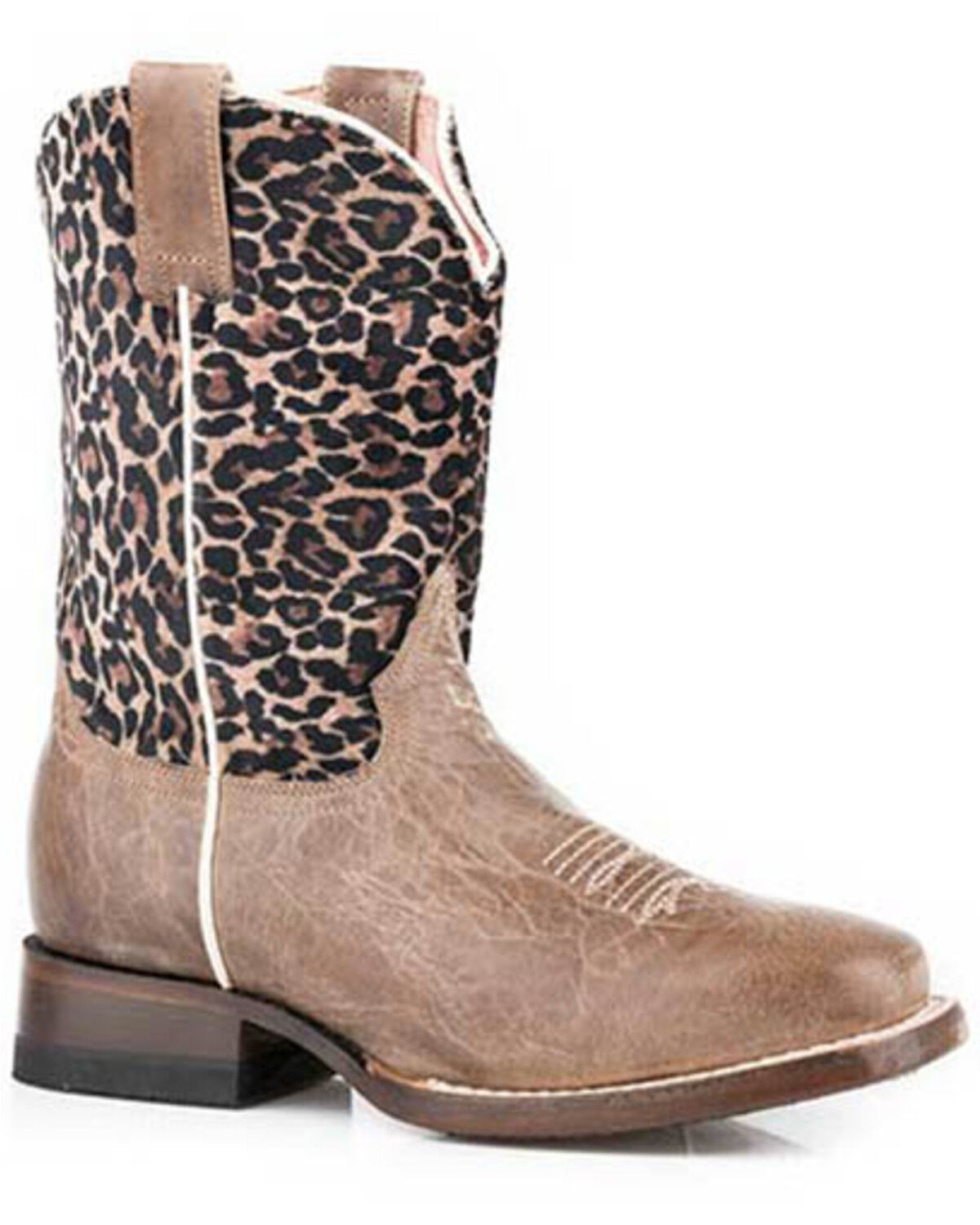Roper Girls' Cheetah Print Wester Boots - Broad Square Toe
