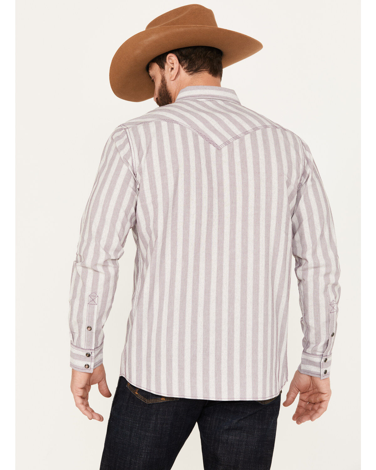Moonshine Spirit Men's Cosmic Dobby Striped Long Sleeve Western Snap Shirt