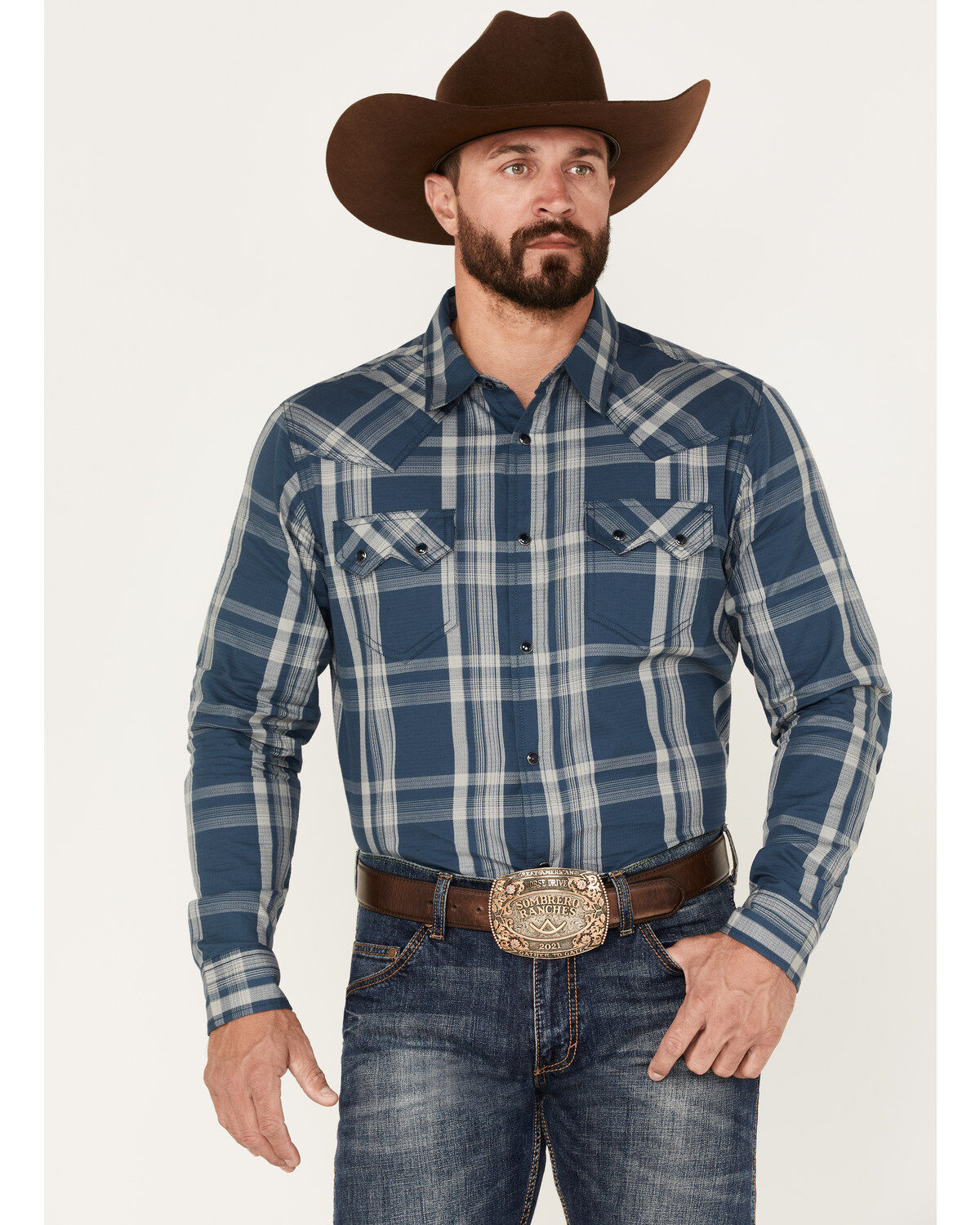 Cody James Men's Expression Large Plaid Snap Western Shirt