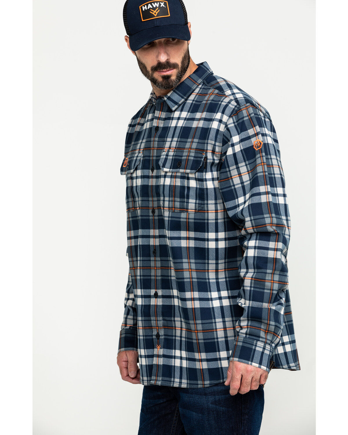 Hawx Men's FR Plaid Print Long Sleeve Woven Work Shirt - Tall