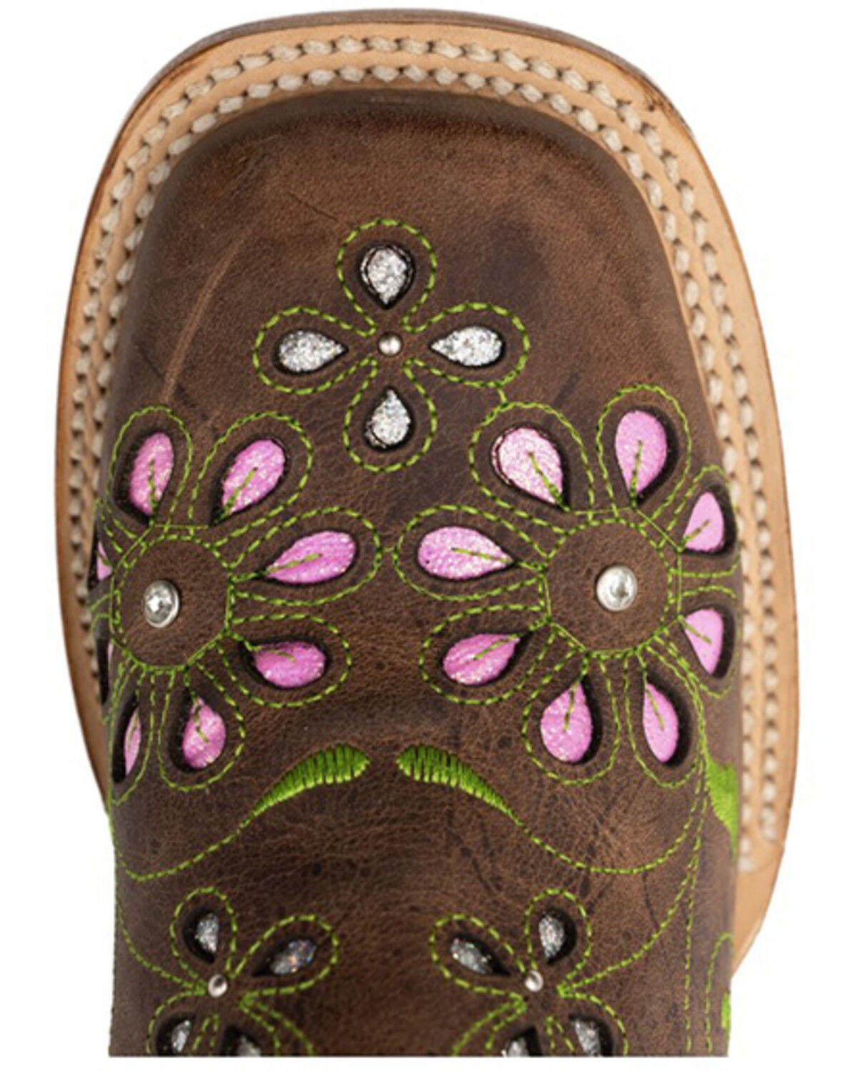 Ferrini Women's Blossom Inlay Western Boots - Broad Square Toe