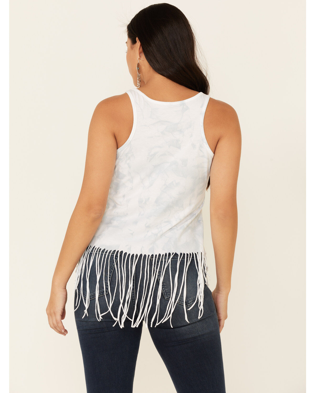 Shyanne Women's I Love America Graphic Fringe Hem Tank Top