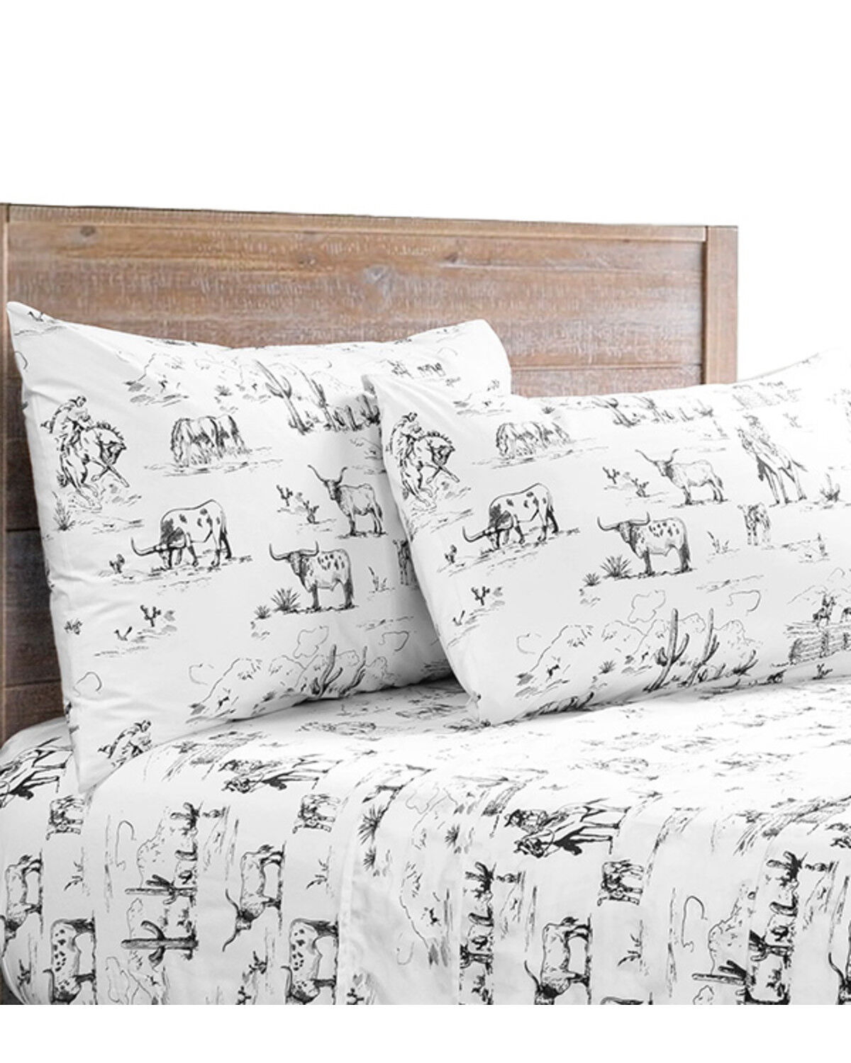 HiEnd Accents 200TC Cotton Ranch Life 4 Piece Sheet Set - Queen Size