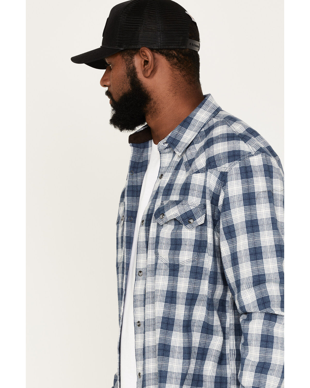 Moonshine Spirit Men's Propane Plaid Print Snap Western Flannel Shirt