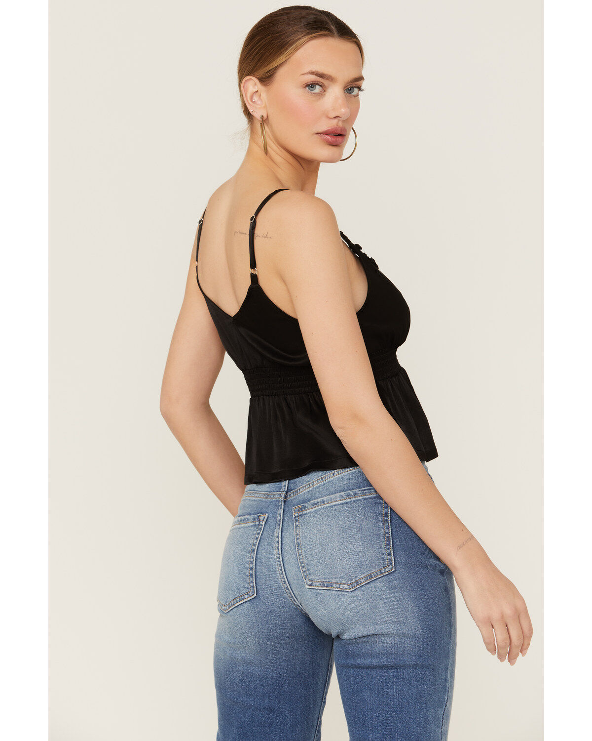 Shyanne Women's Satin Smocked Empire Cami