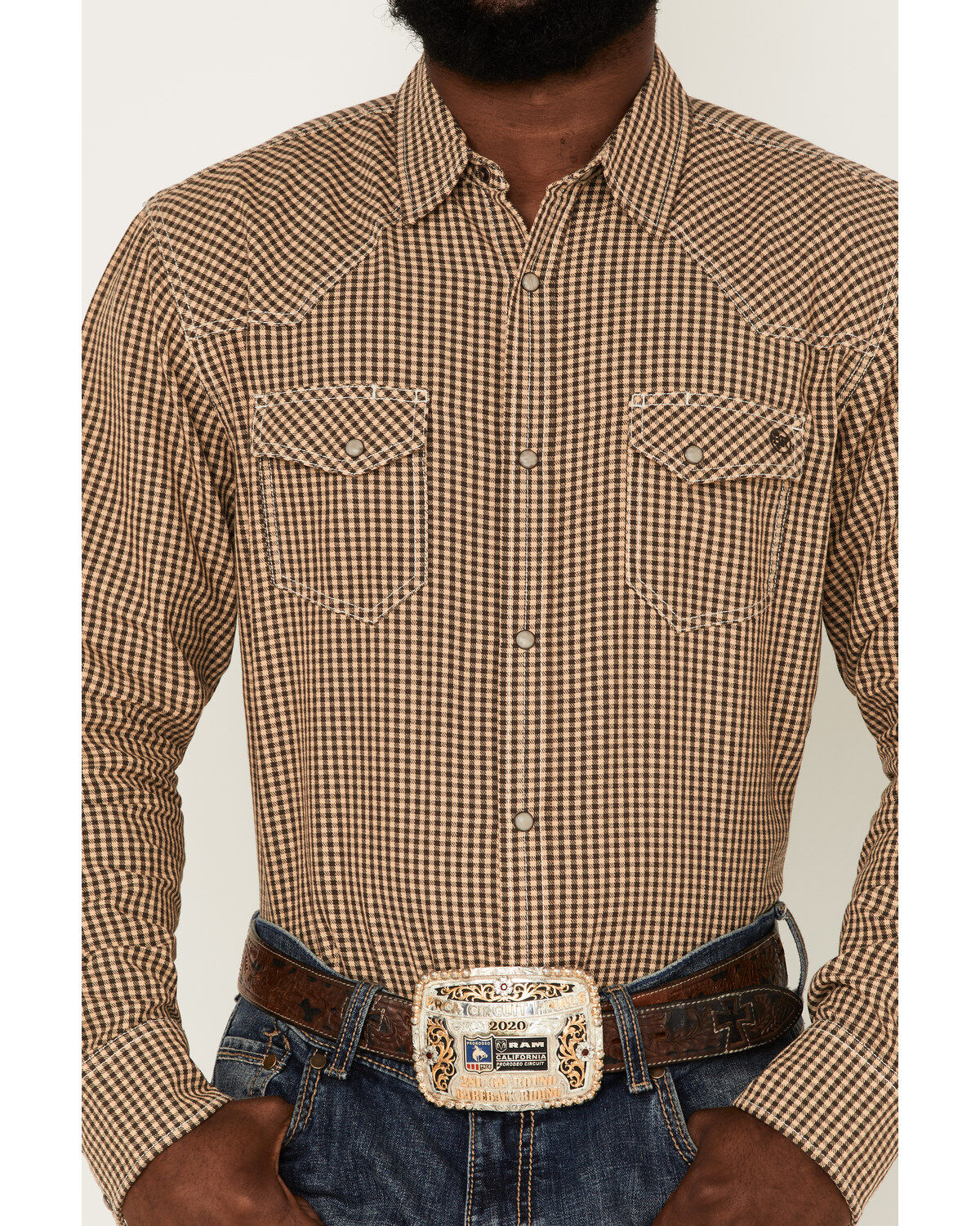 Blue Ranchwear Men's Gingham Western Snap Shirt