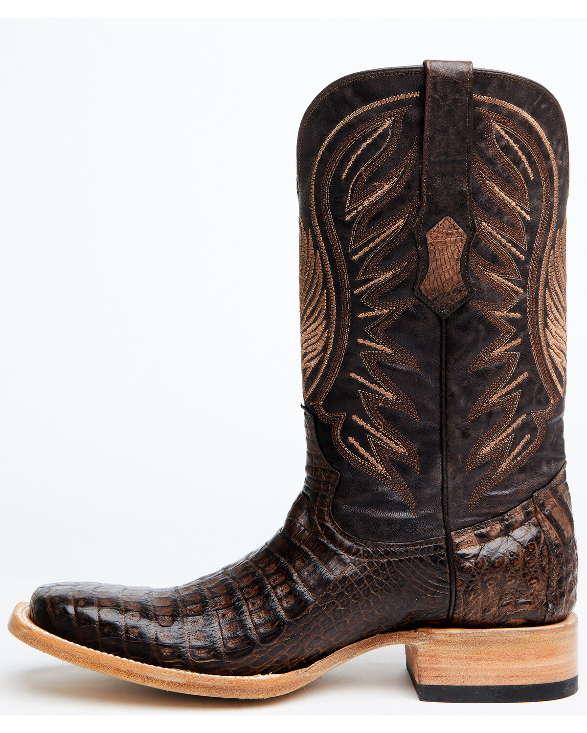 Tanner Mark Men's Shawnee Exotic Caiman Belly Western Boots - Broad Square Toe