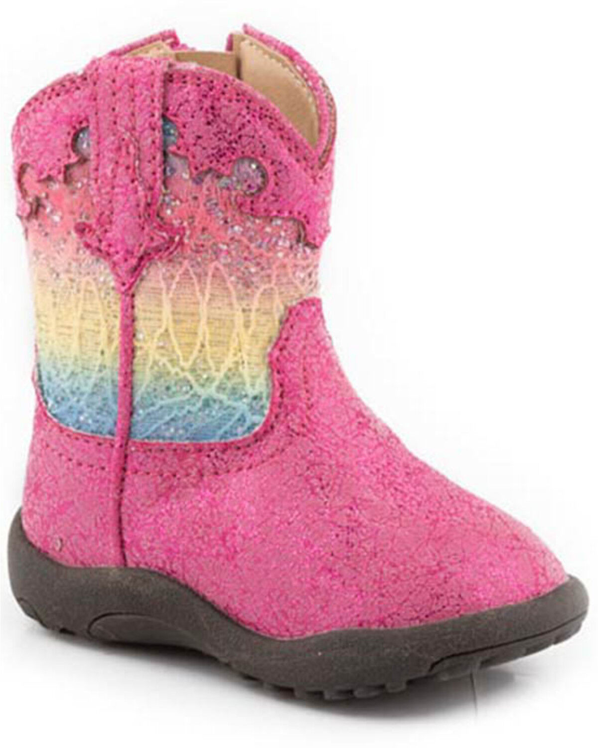 Roper Infant Girls' Cowbabies Glitter Lace Western Boots - Round Toe