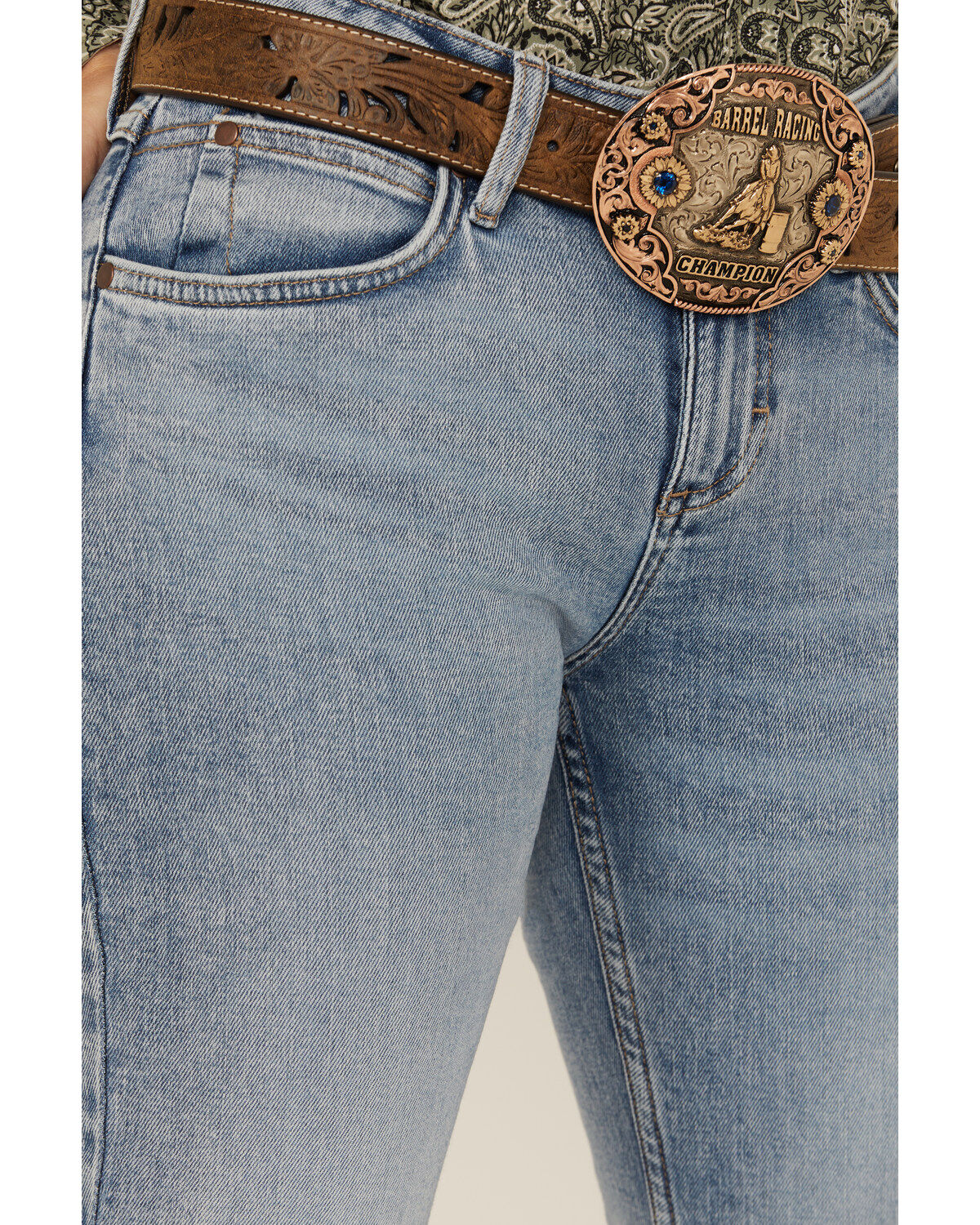 Wrangler Retro Women's Dillon Light Wash Mid Rise Mae Stretch Bootcut Jeans